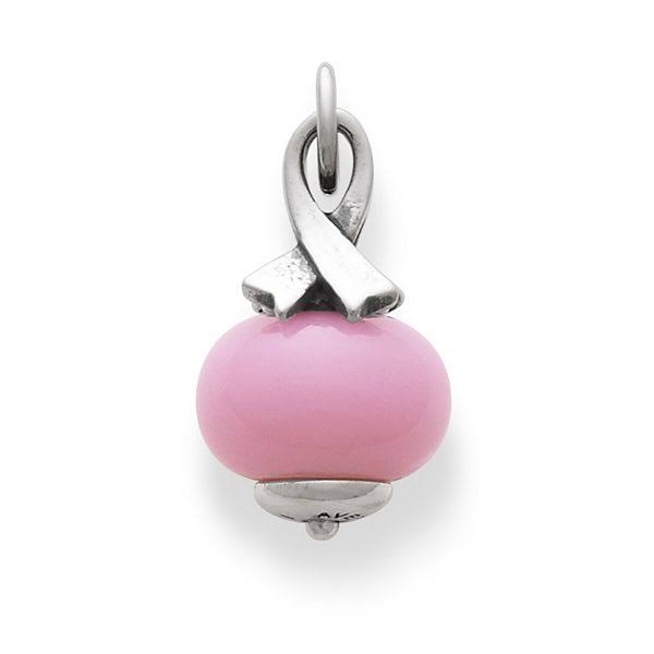 James Avery Breast Cancer Awareness Ribbon Finial with Pink Charm
