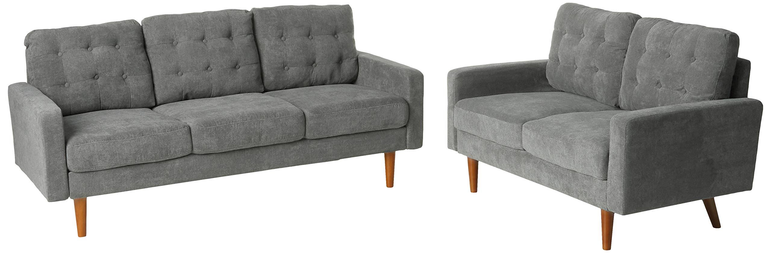 Container Furniture Direct Modern Tufted Velvet Living Room Sofa Set, 2