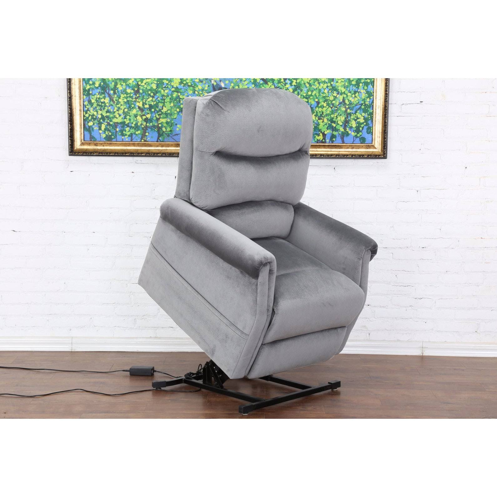 Madison Home Classic Plush Power Lift Recliner Living Room Chair, Grey