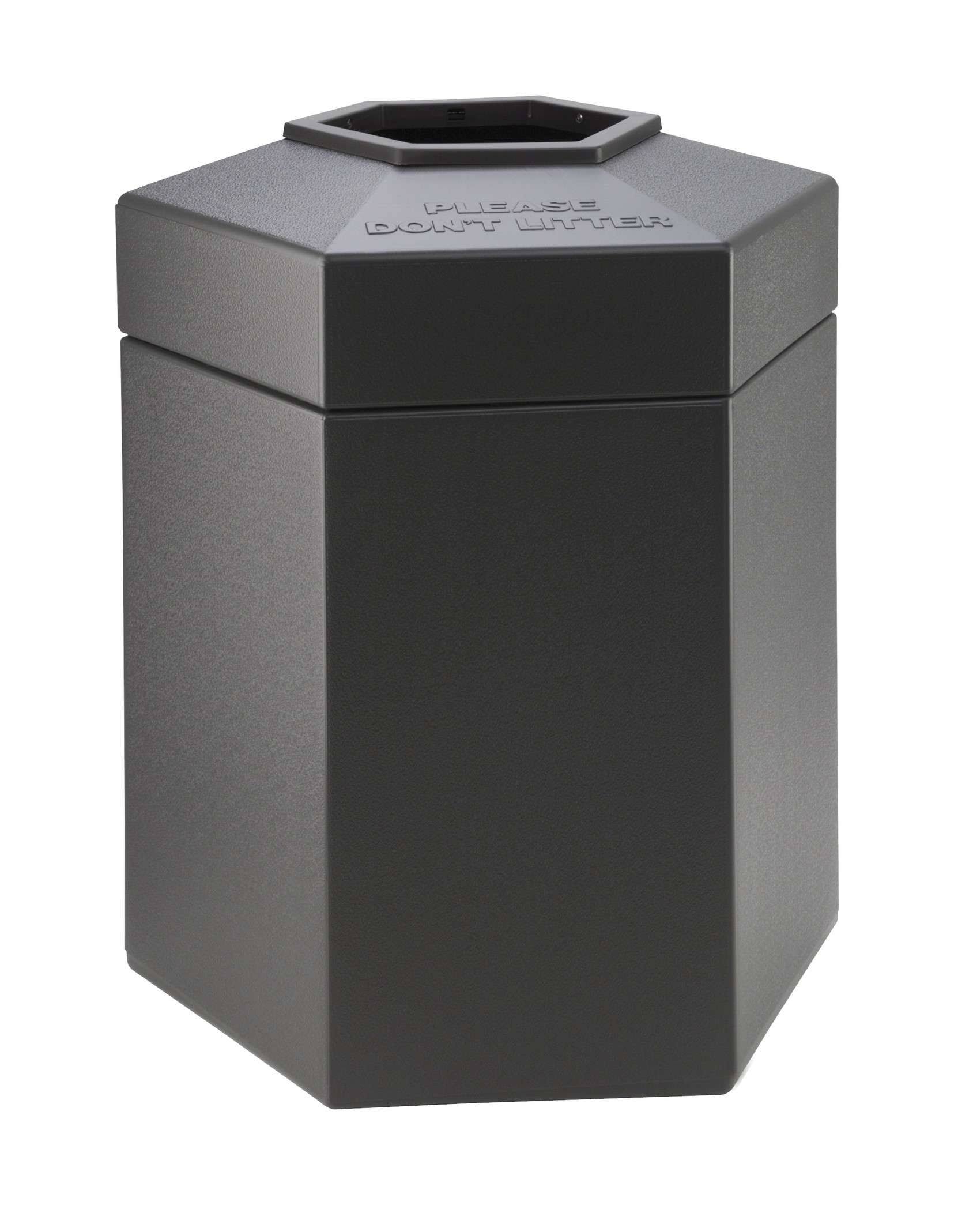 Commercial Zone 737224 45Gallon Hex Waste Container Charcoal WGL1s