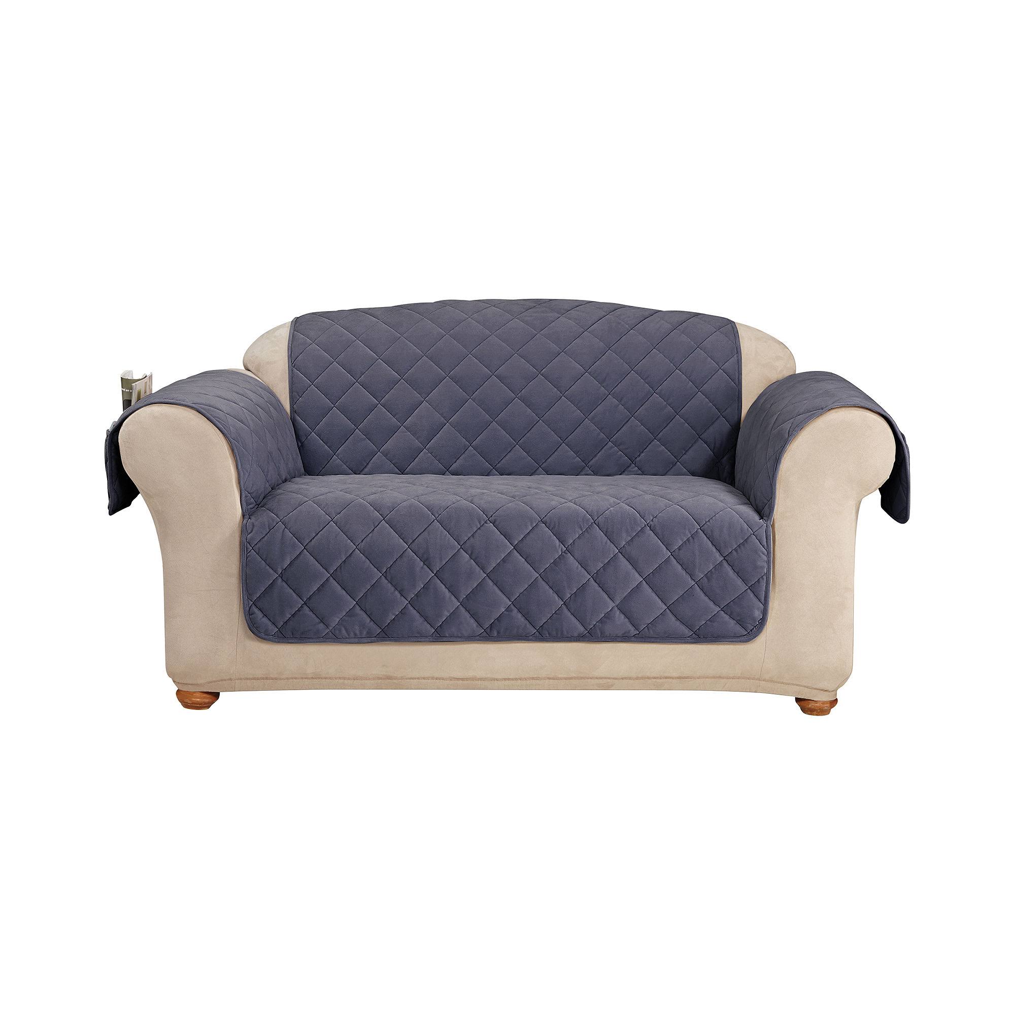 Comfort Memory Foam Loveseat Furniture Cover Storm Blue Sure Fit