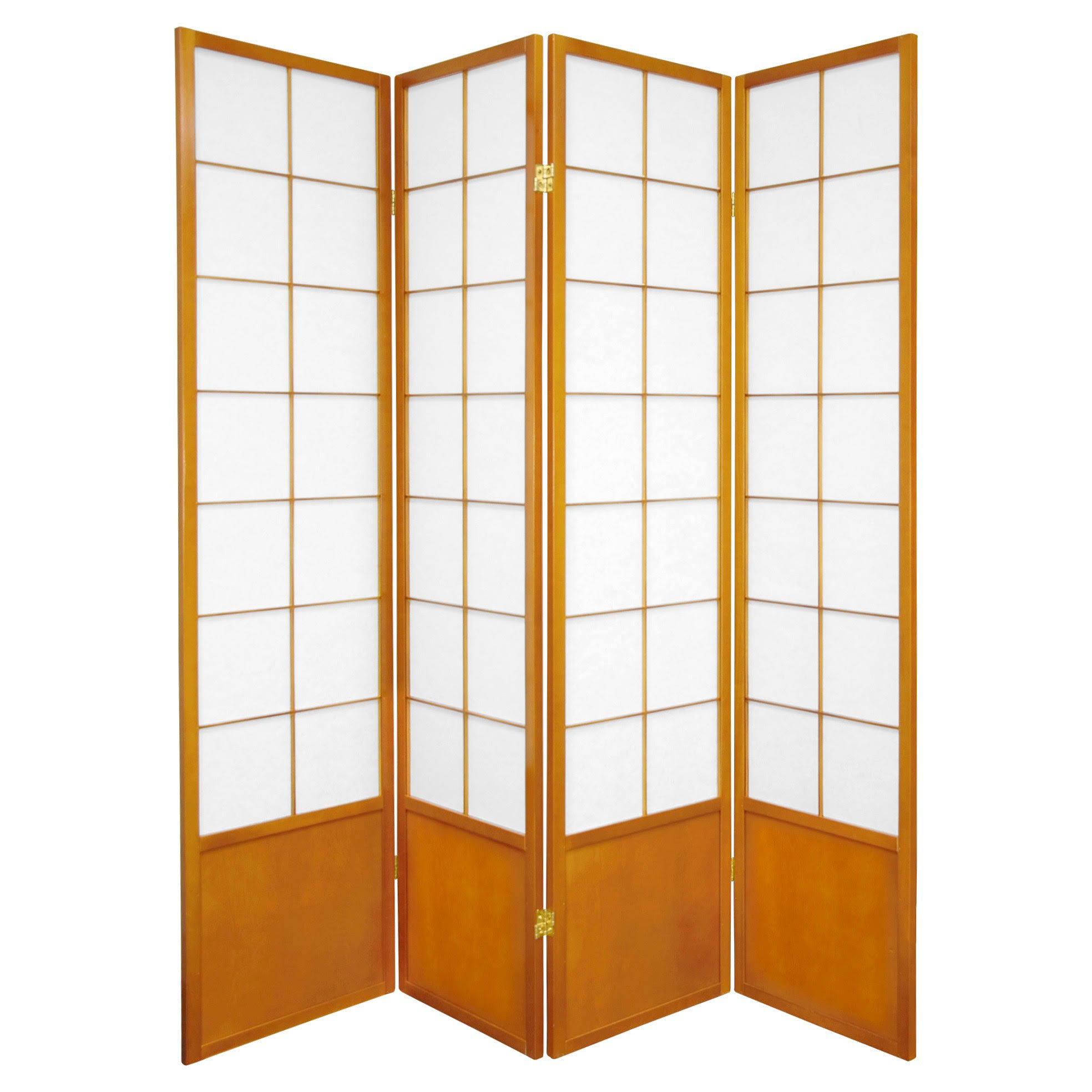 Oriental Furniture 6' Tall Zen Shoji Room Divider Honey 4 Panels