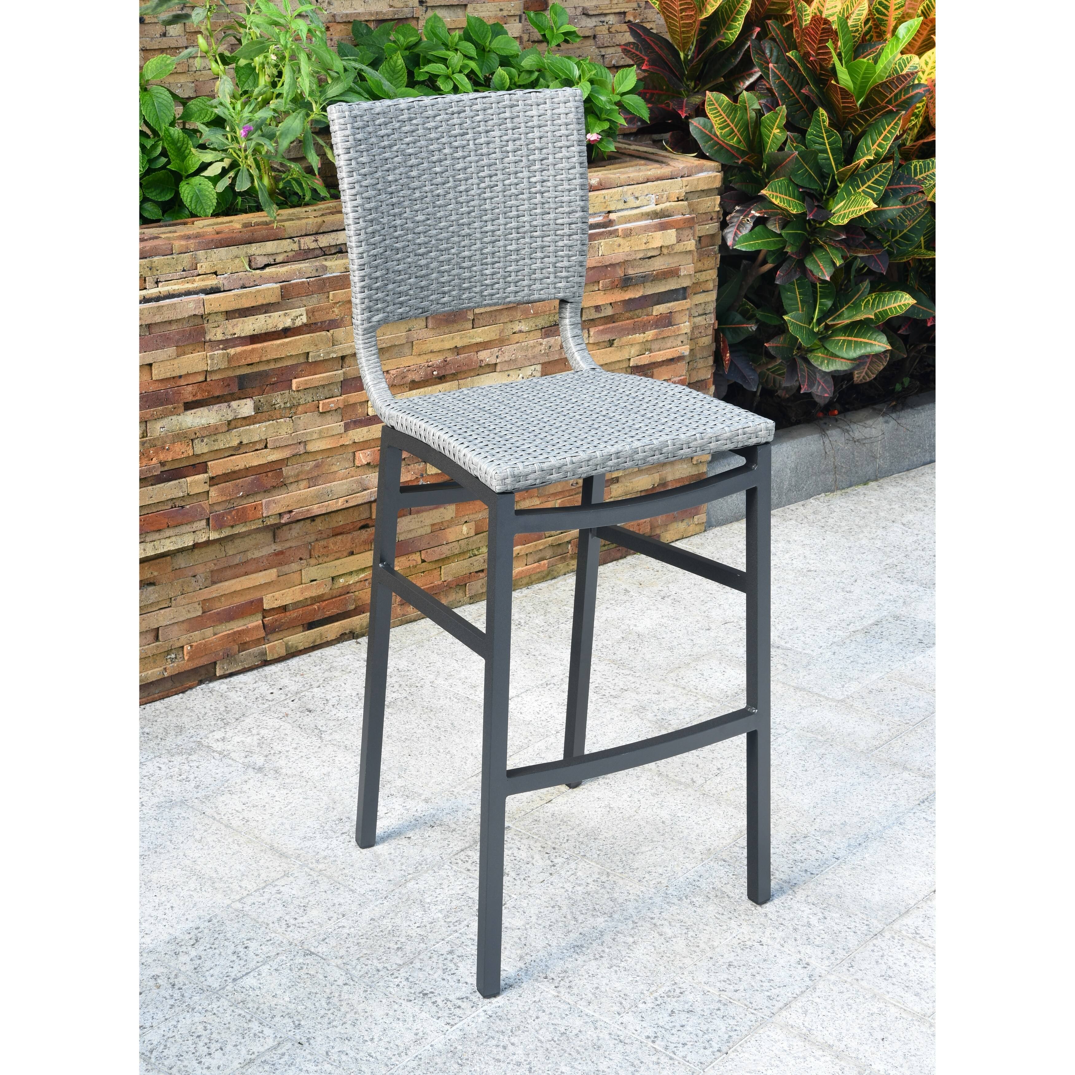 International Caravan Barcelona Resin Wicker/ Aluminum Outdoor Bar