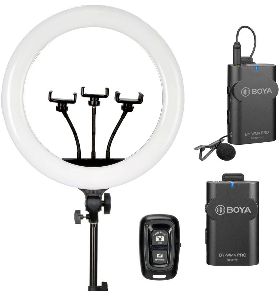 Sunpak Premium Series 18 inch BiColor Ring Light Kit with Boya