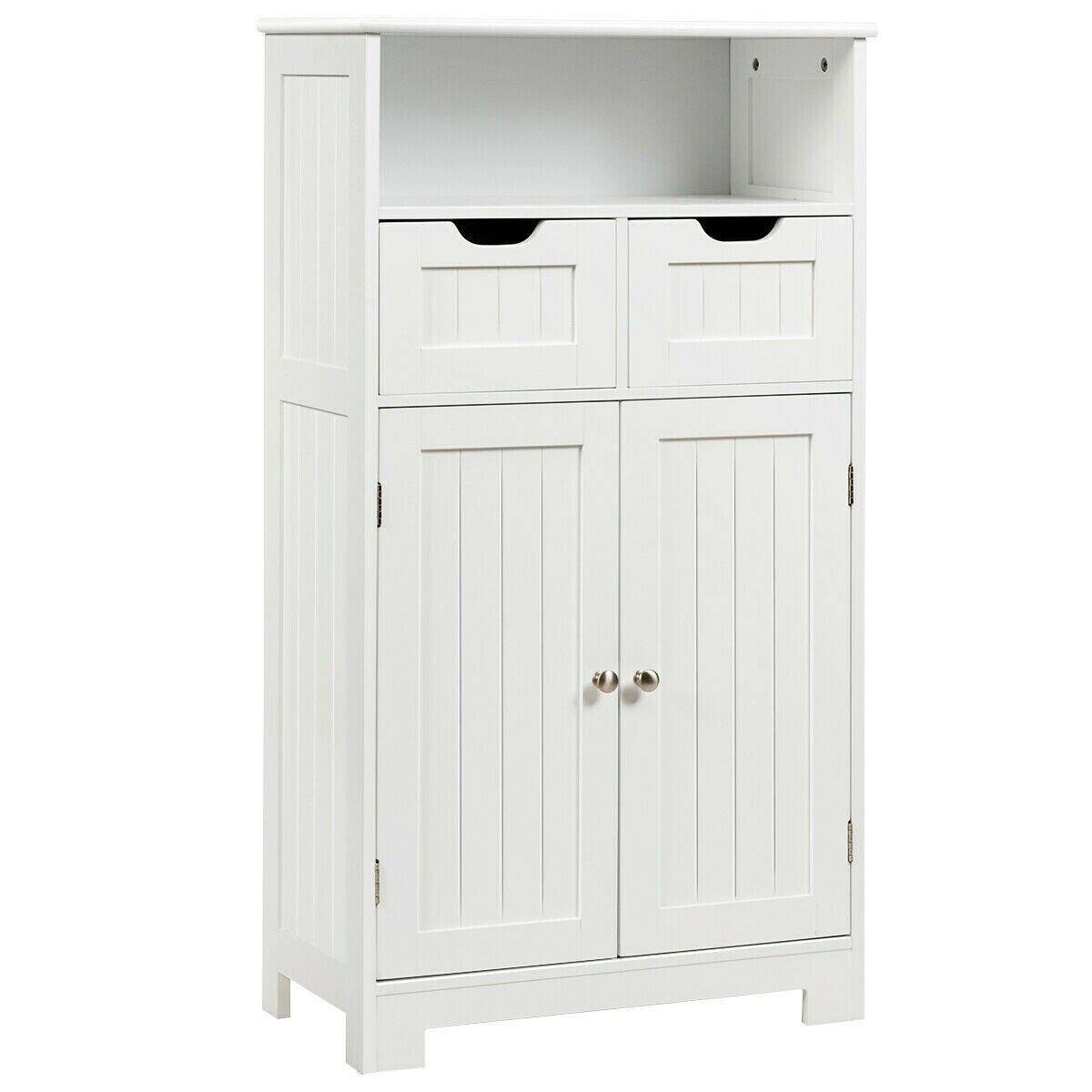 Bathroom Wooden Side with 2 Drawers and 2 DoorsWhite WGL1s