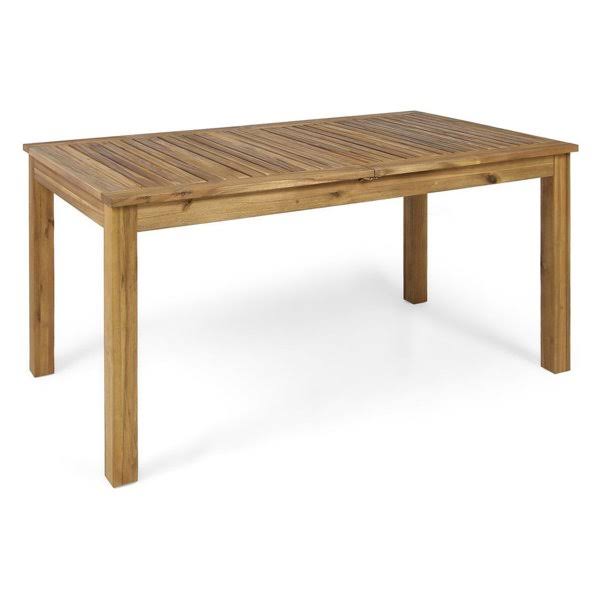 Eric Outdoor Expandable Acacia Wood Dining Table Natural Finish WGL1s
