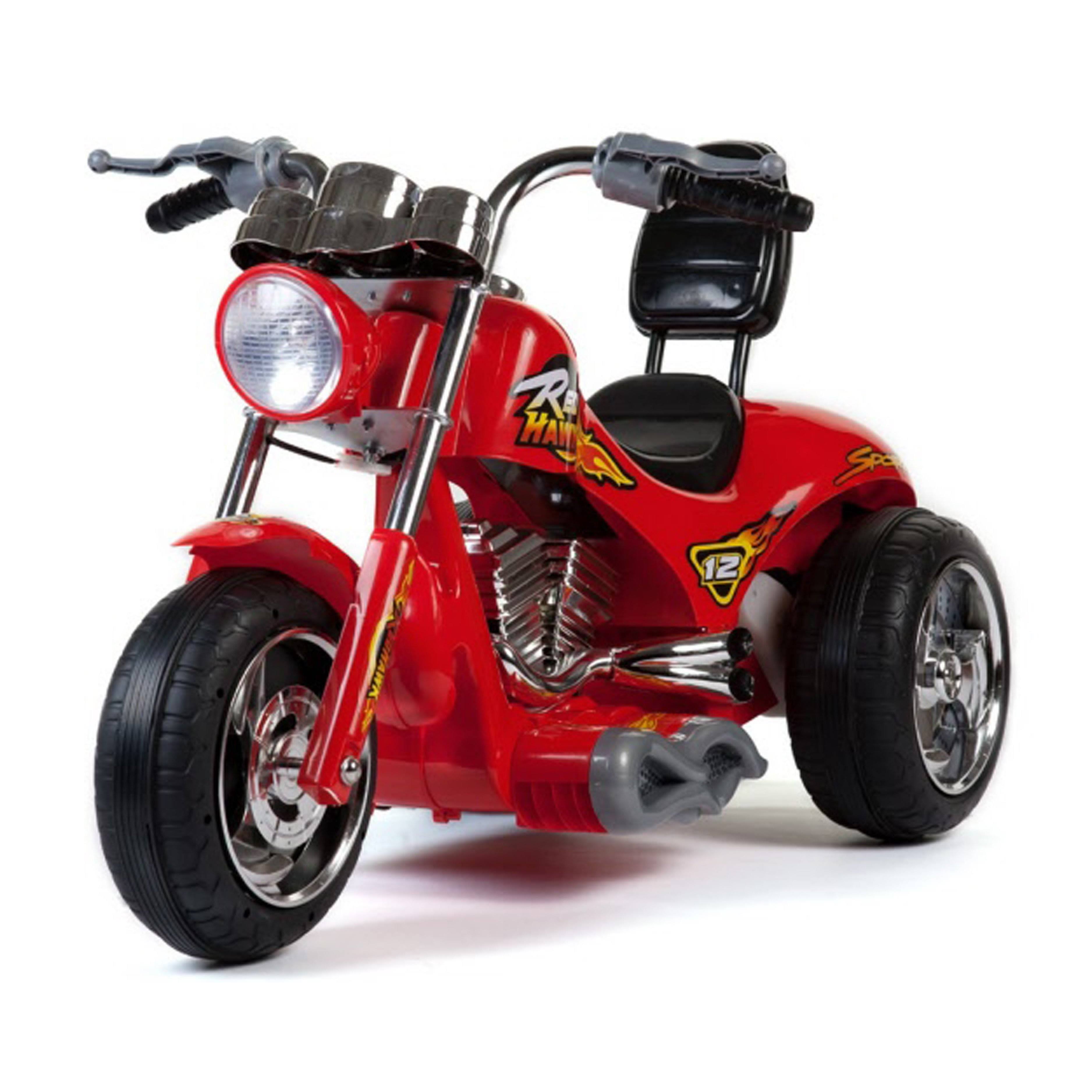 12V Red Hawk Motorcycle, Red - WGL-1-s