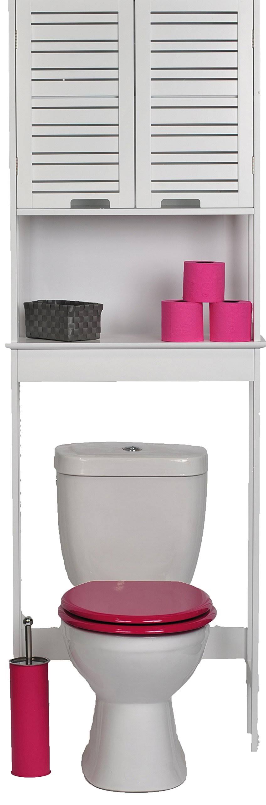Evideco Over The Toilet Space Saver Wood Miami White WGL1s