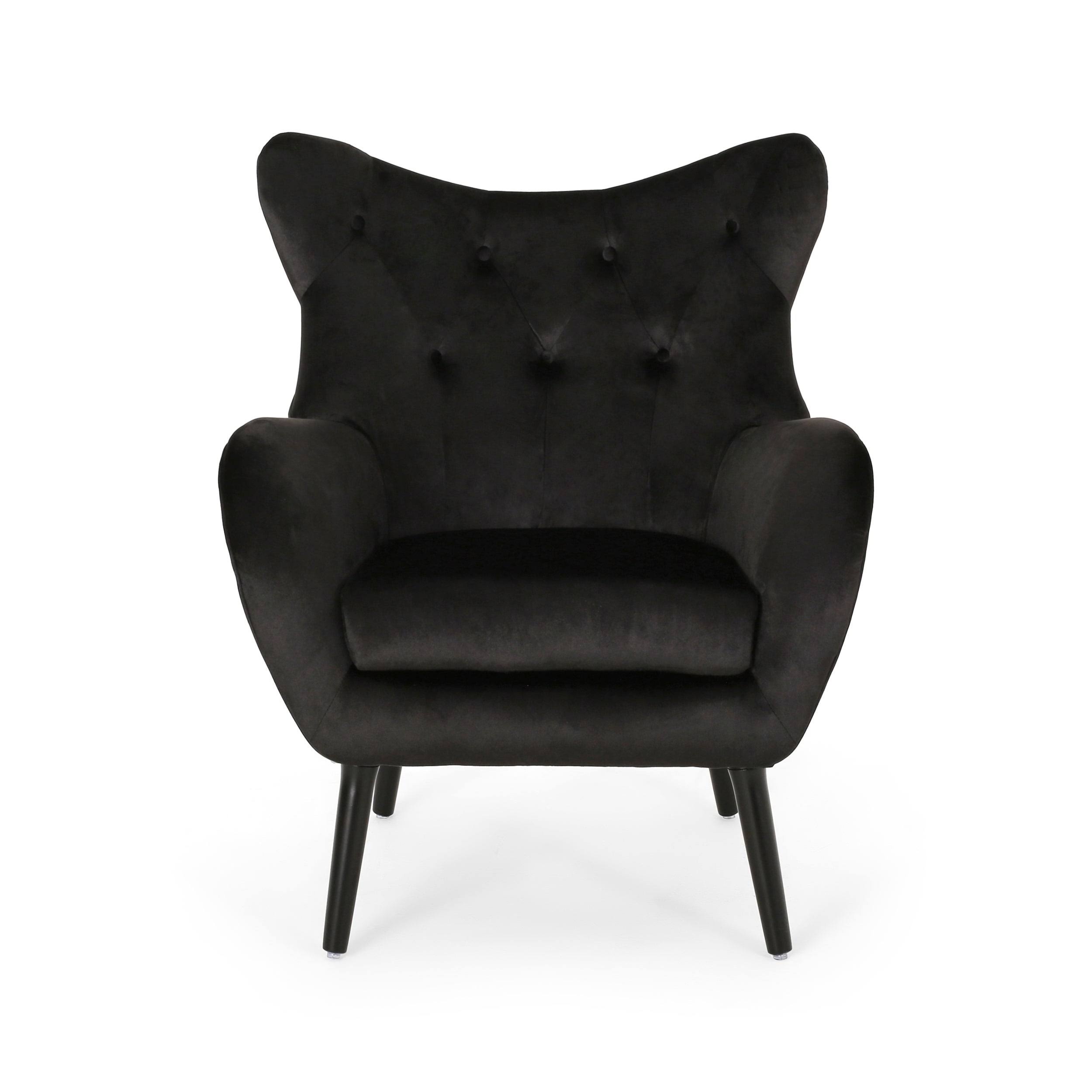 Christopher Knight Home Mandy Velvet Accent Chair, Black, Dark Brown