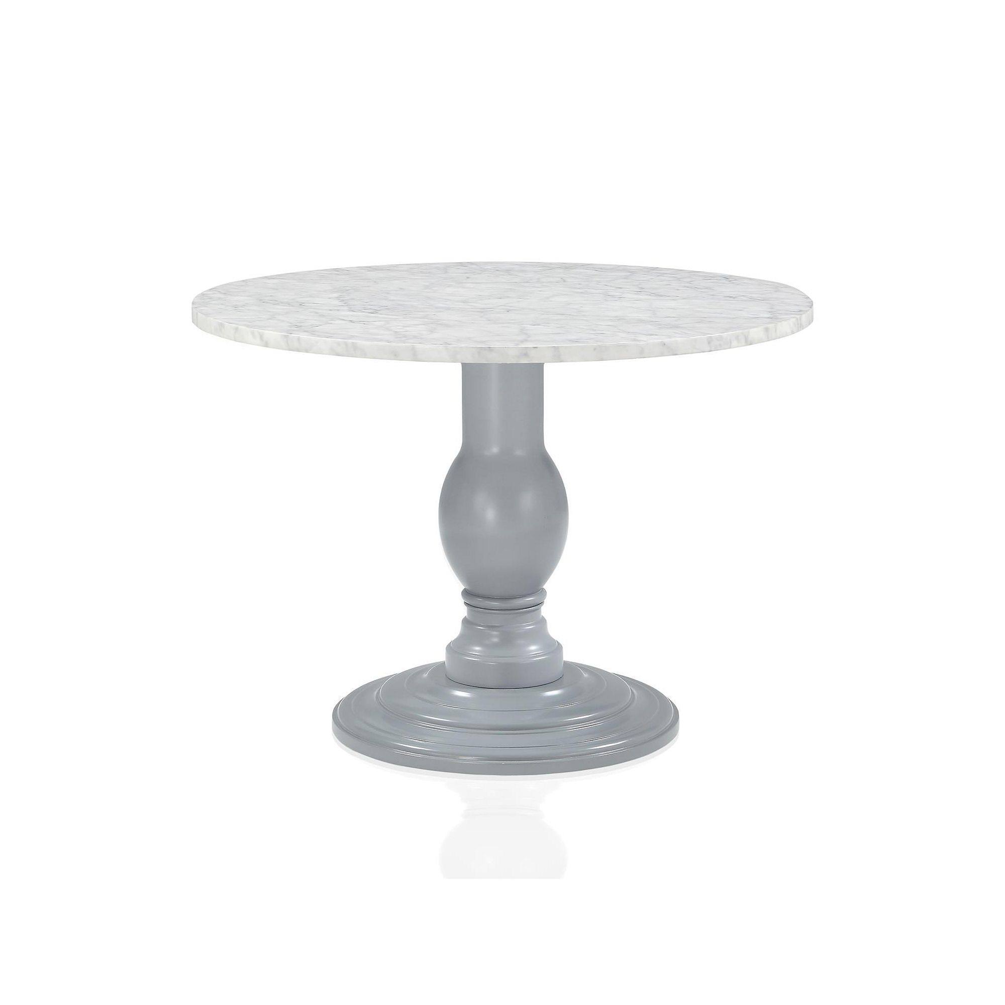 Cosmo Living Waverly Faux Marble Pedestal Dining Table Grey WGL1s