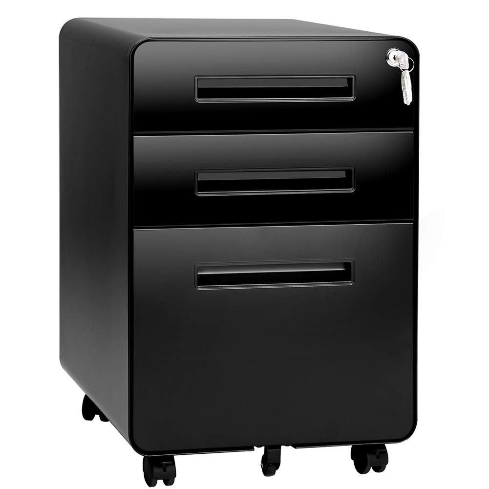 Superday 3Drawer Metal Vertical File Black WGL1s