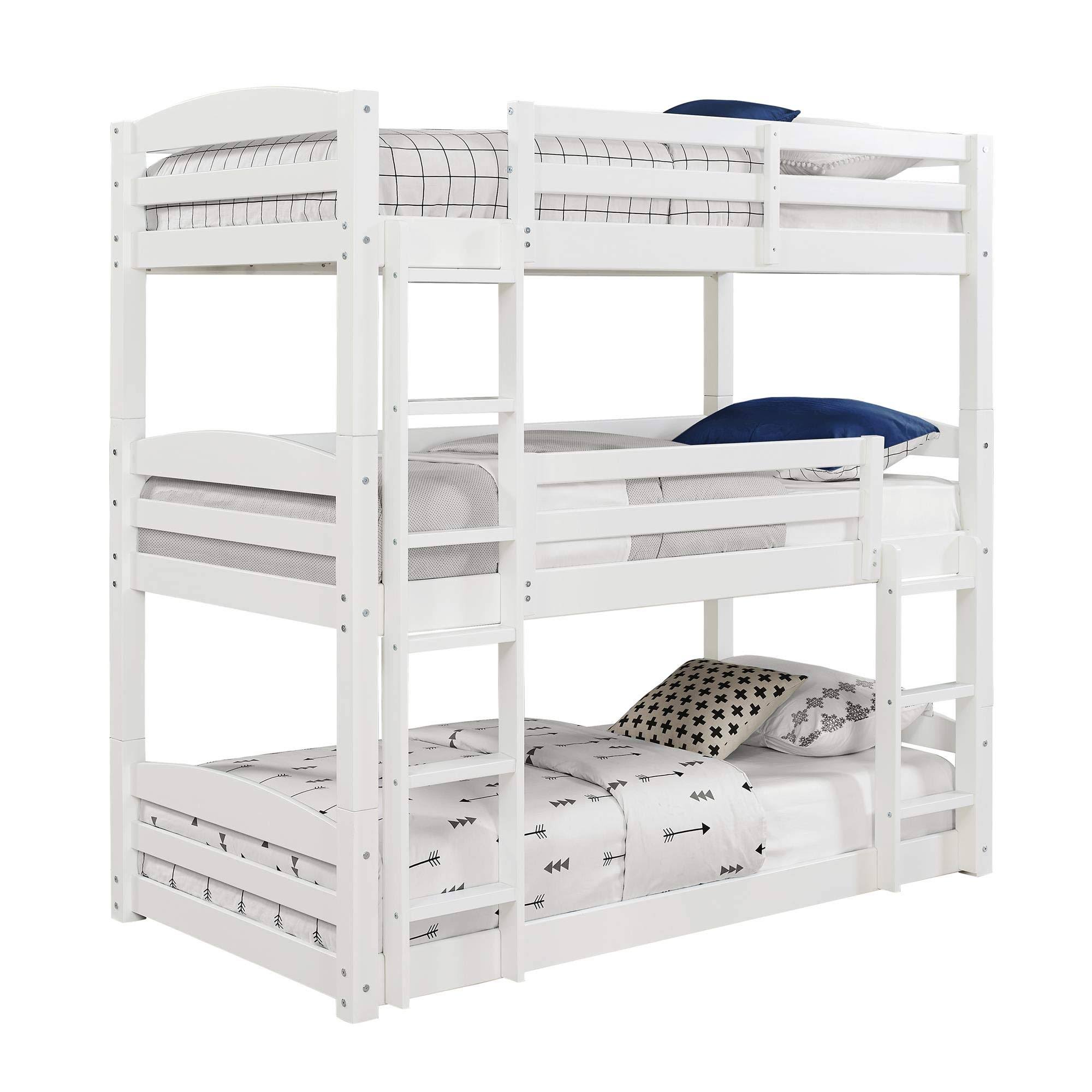 Dorel Living Sierra Twin Triple Bunk Bed in White DL7891TBBW WGL1s