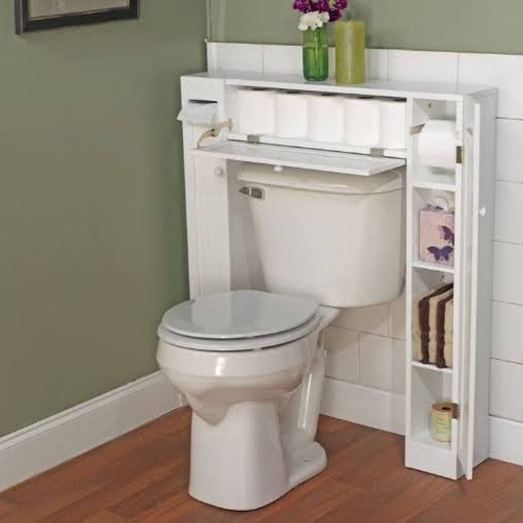 Bathroom Storage Containers for Men Farmhouse Toilet Space Saver White WGL1s