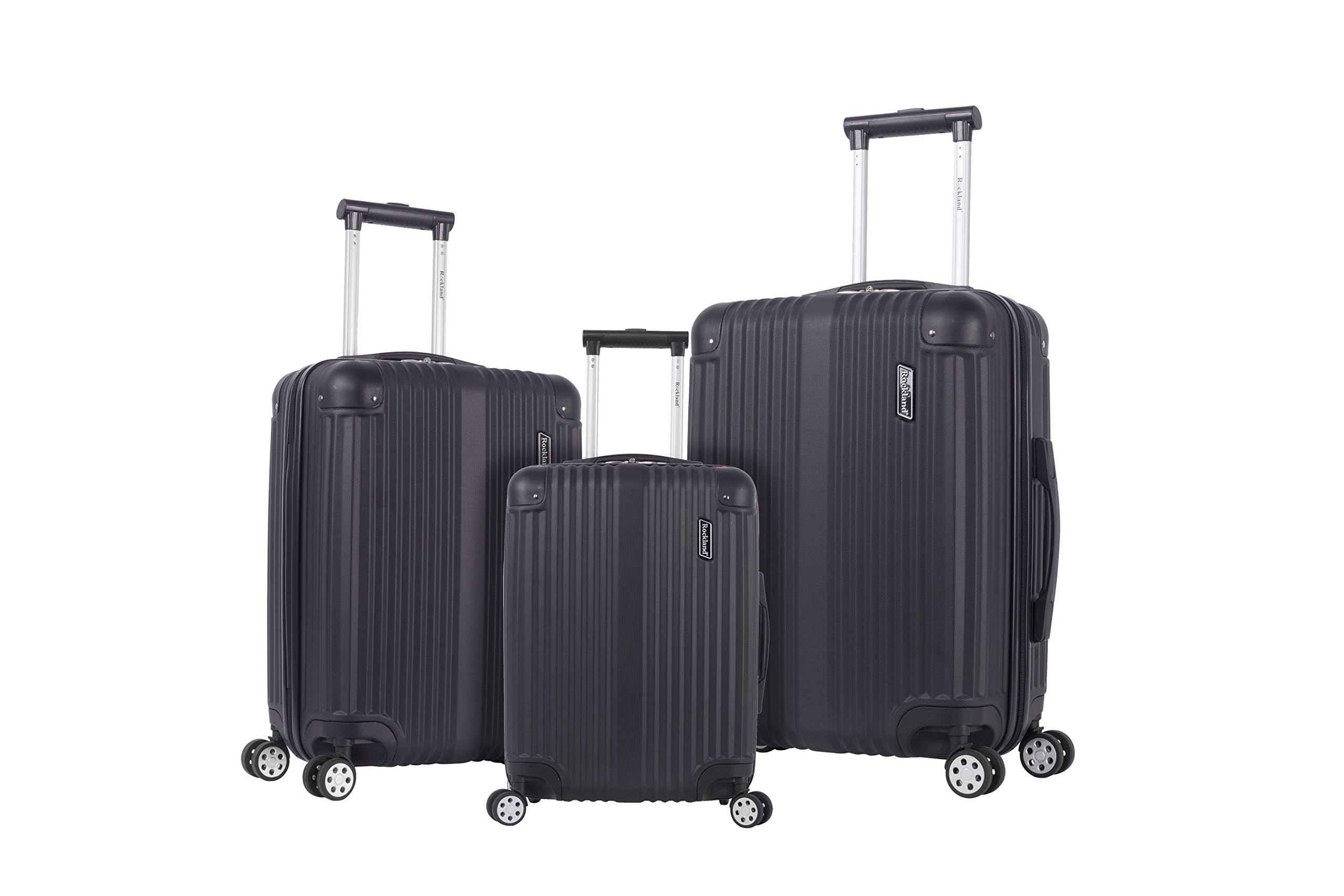 Rockland Berlin 3Piece Black Hardside NonExpandable Luggage Set WGL1s