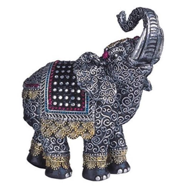 GSC Black Thai Elephant with Trunk Raised Collectible Figurine Statue ...