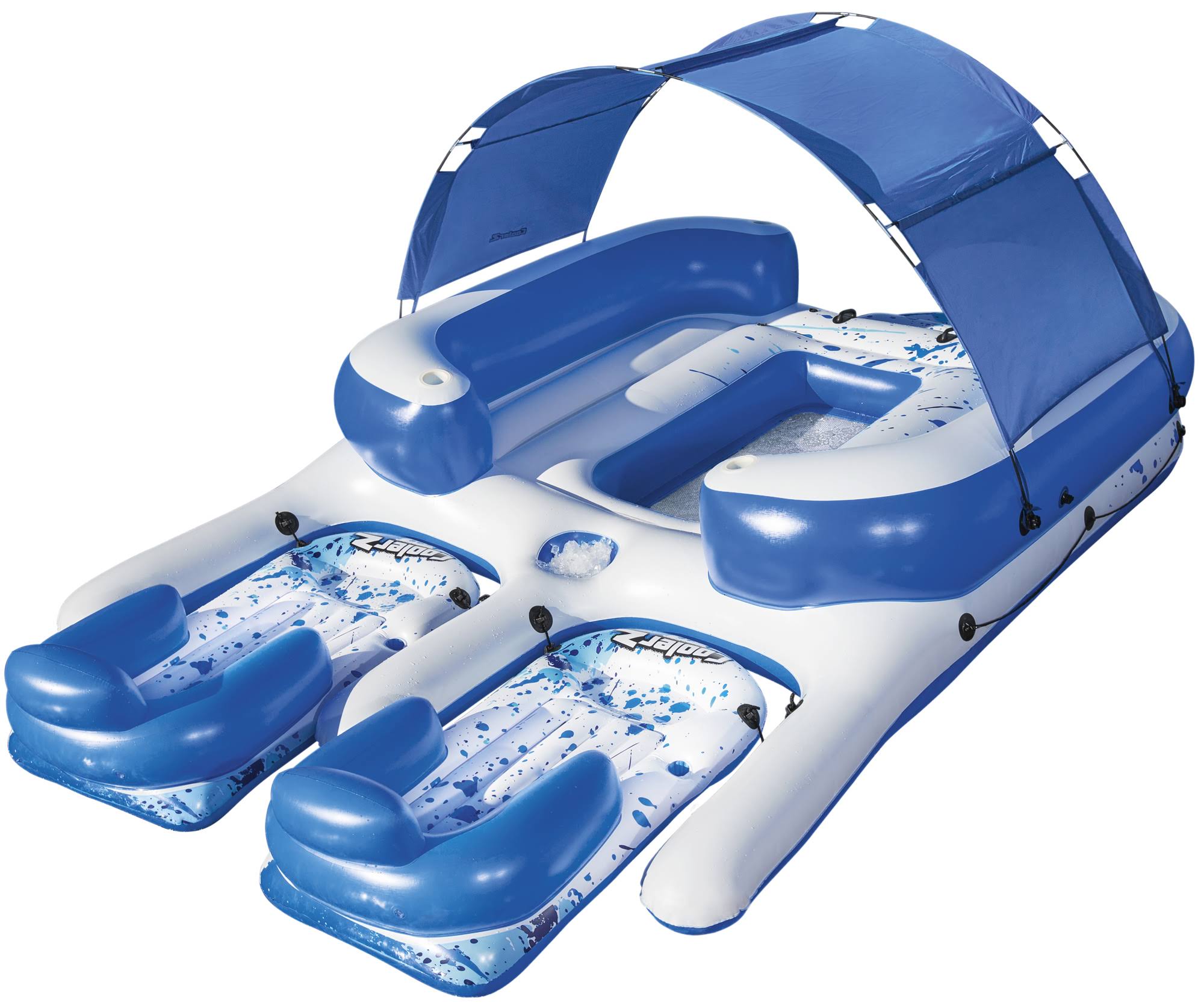 CoolerZ Tropical Breeze III Inflatable 8Person Floating Island Blue