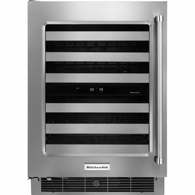 KitchenAid 24inch Stainless Steel Wine cellar with Glass Door WGL1s