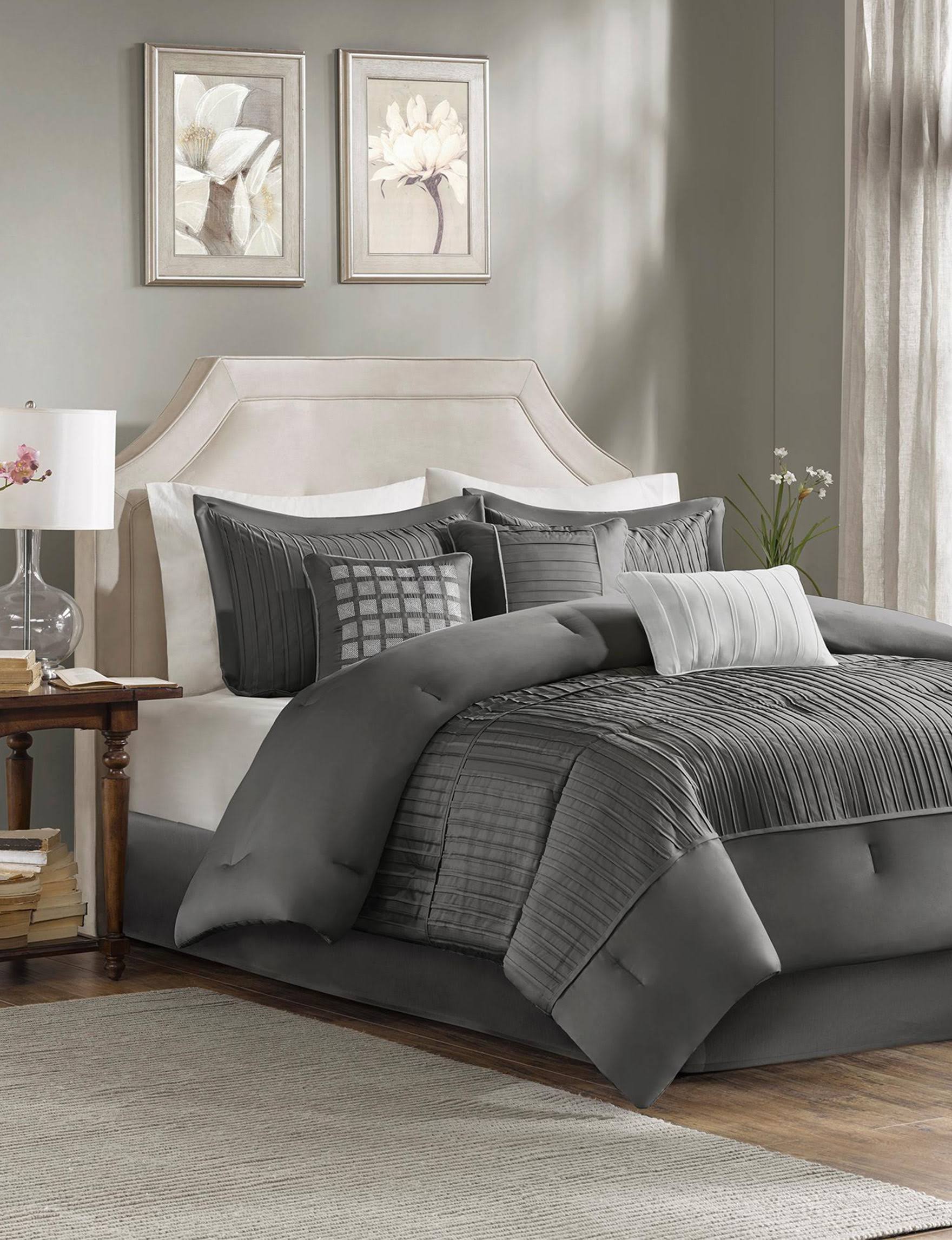 Madison Park Trinity 7 Piece Comforter Set Grey Queen WGL1s