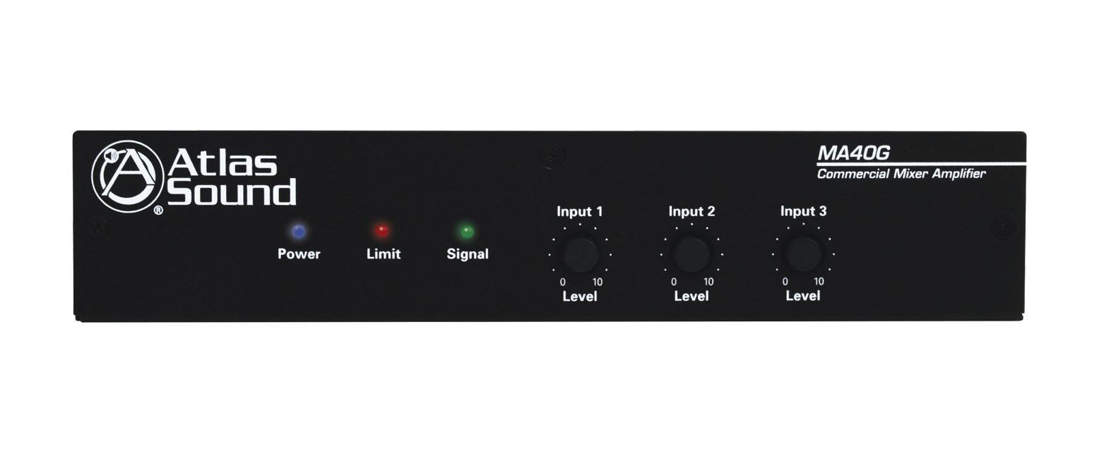 Atlas Sound MA40G 3Channel 40W Mixer Amplifier WGL1s