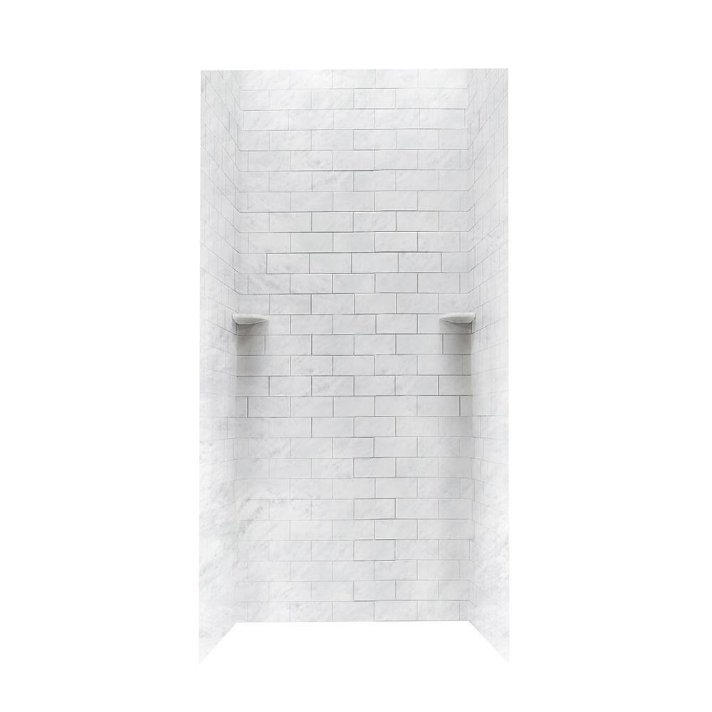 Swan Solid Surface 36in x 96in Shower Wall Kit in Tundra WGL1s