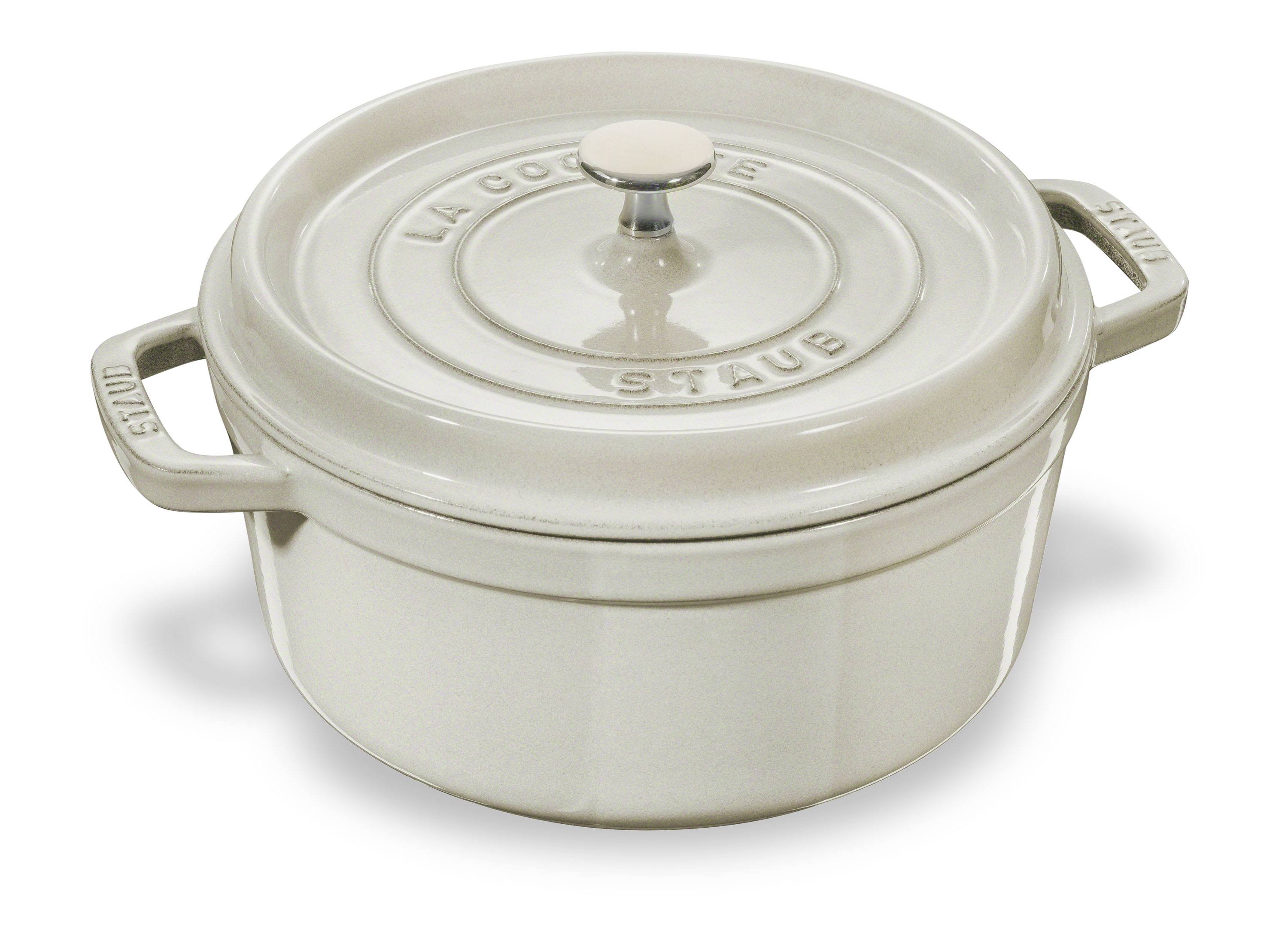 Staub - White Truffle Round Cocotte - 28cm - petsdu