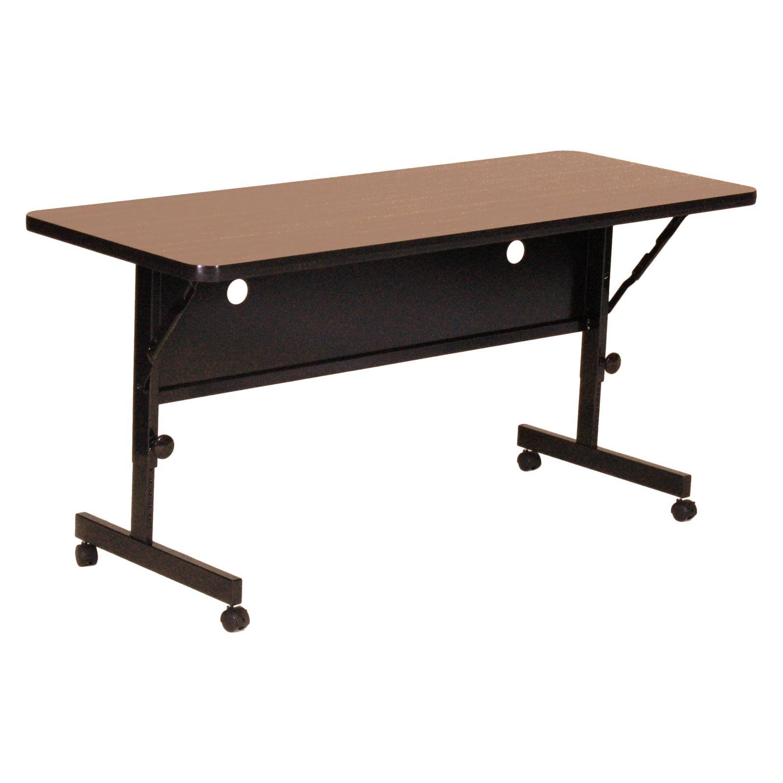 Deluxe Flip Top Table High Pressure Top 24x48 Medium Oak WGL1s