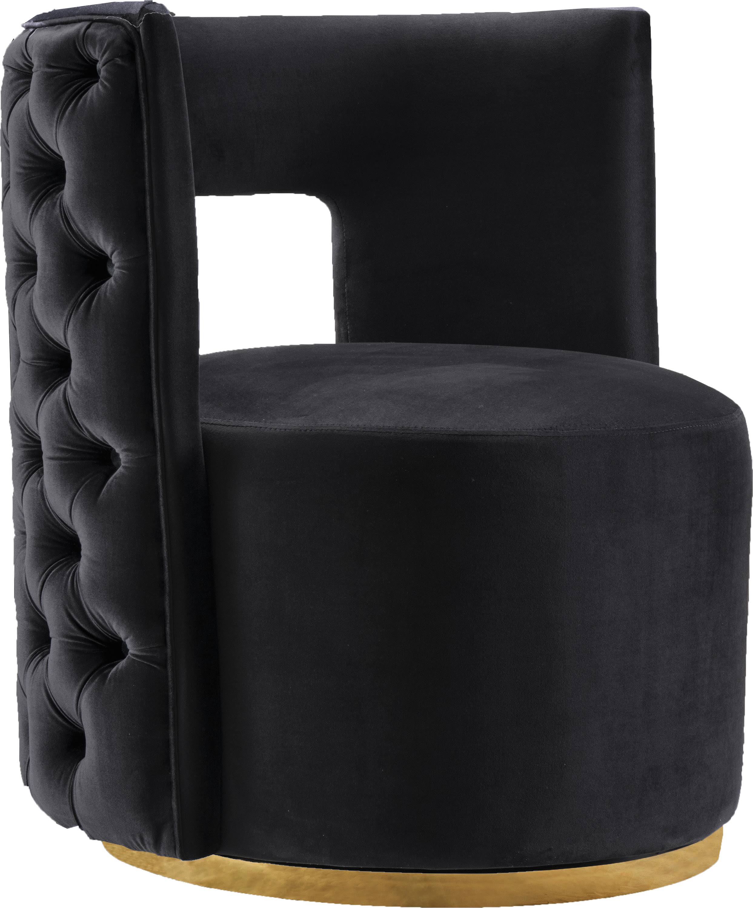 Meridian Furniture Theo Black Velvet Accent Chair WGL1s