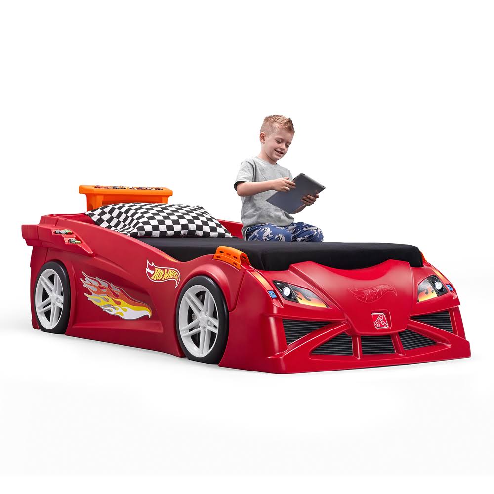 Step2 Hot Wheels Toddler-to-twin Race Car Bed Red - Phonsri