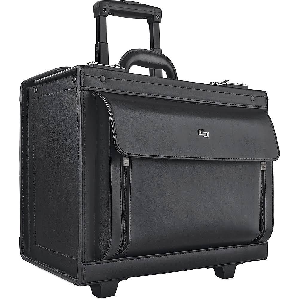 Solo 16in. Classic Leather Rolling Catalog Case Black WGL1s