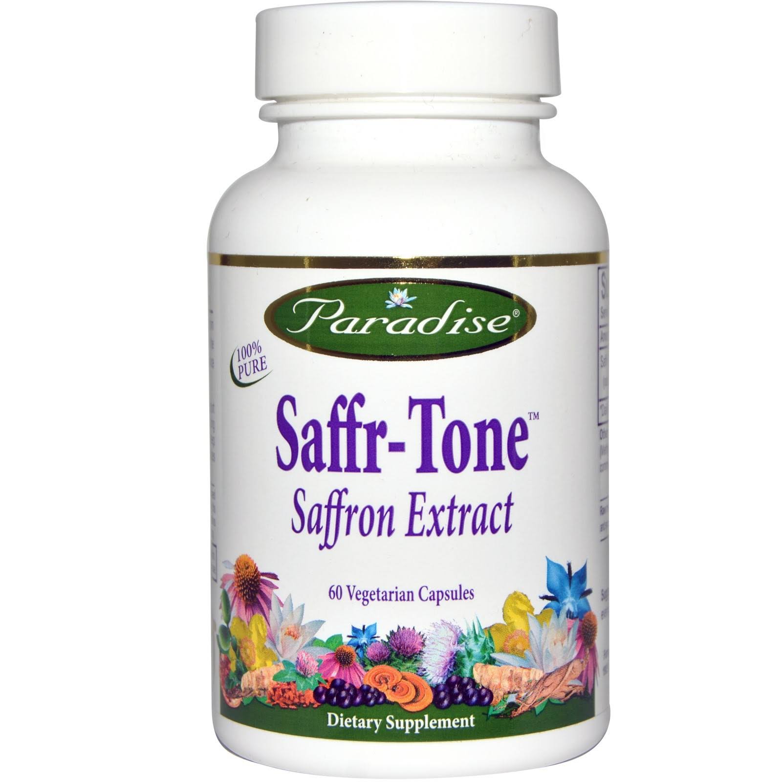 Paradise Herbs Saffr Tone Saffron Extract 60 Vegetarian Capsules WGL1s