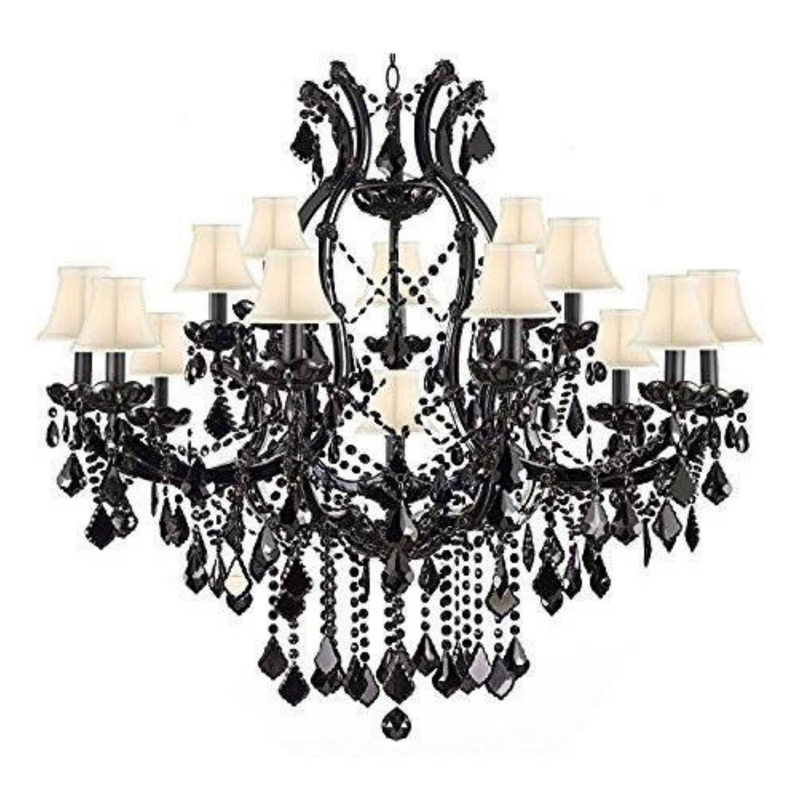 Harrison Lane Empress Crystal Chandelier with White Shades WGL1s