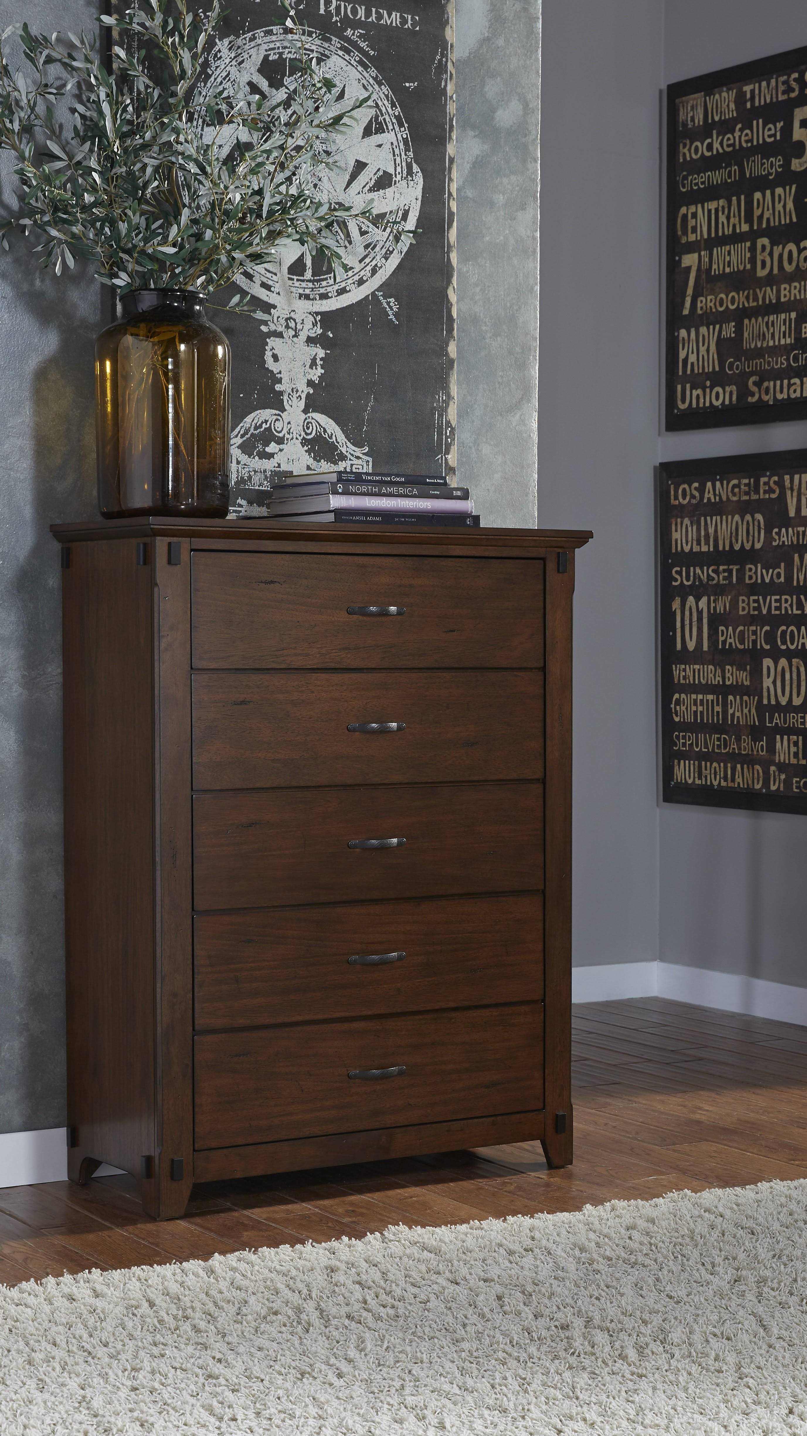 Progressive Furniture B10214 Ridgefield Saddle Chest WGL1s