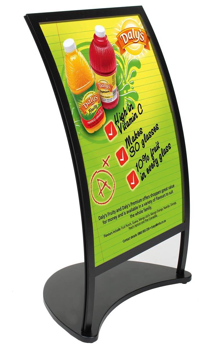 Displays2go Aluminum Curved Poster Stand, Single-Sided 24 x 36-Inch ...