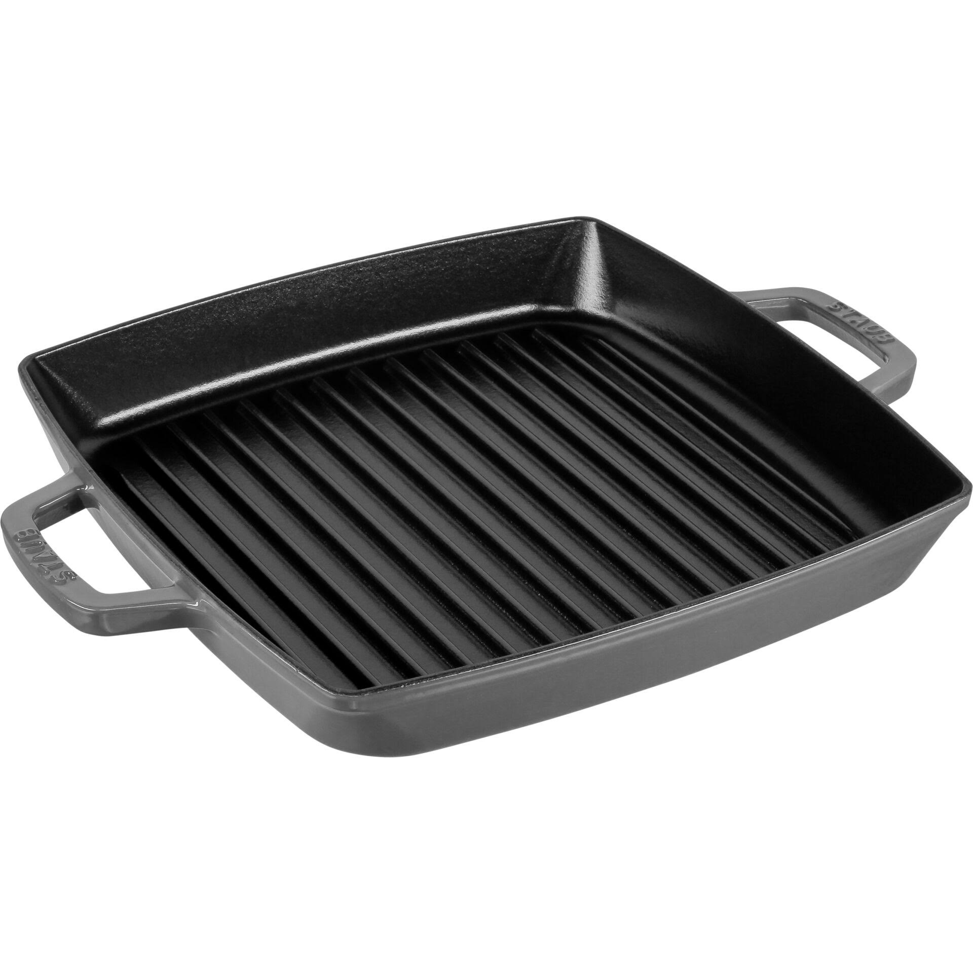 Staub Double Handle Square Grill 28cm Graphite Gray WGL1s
