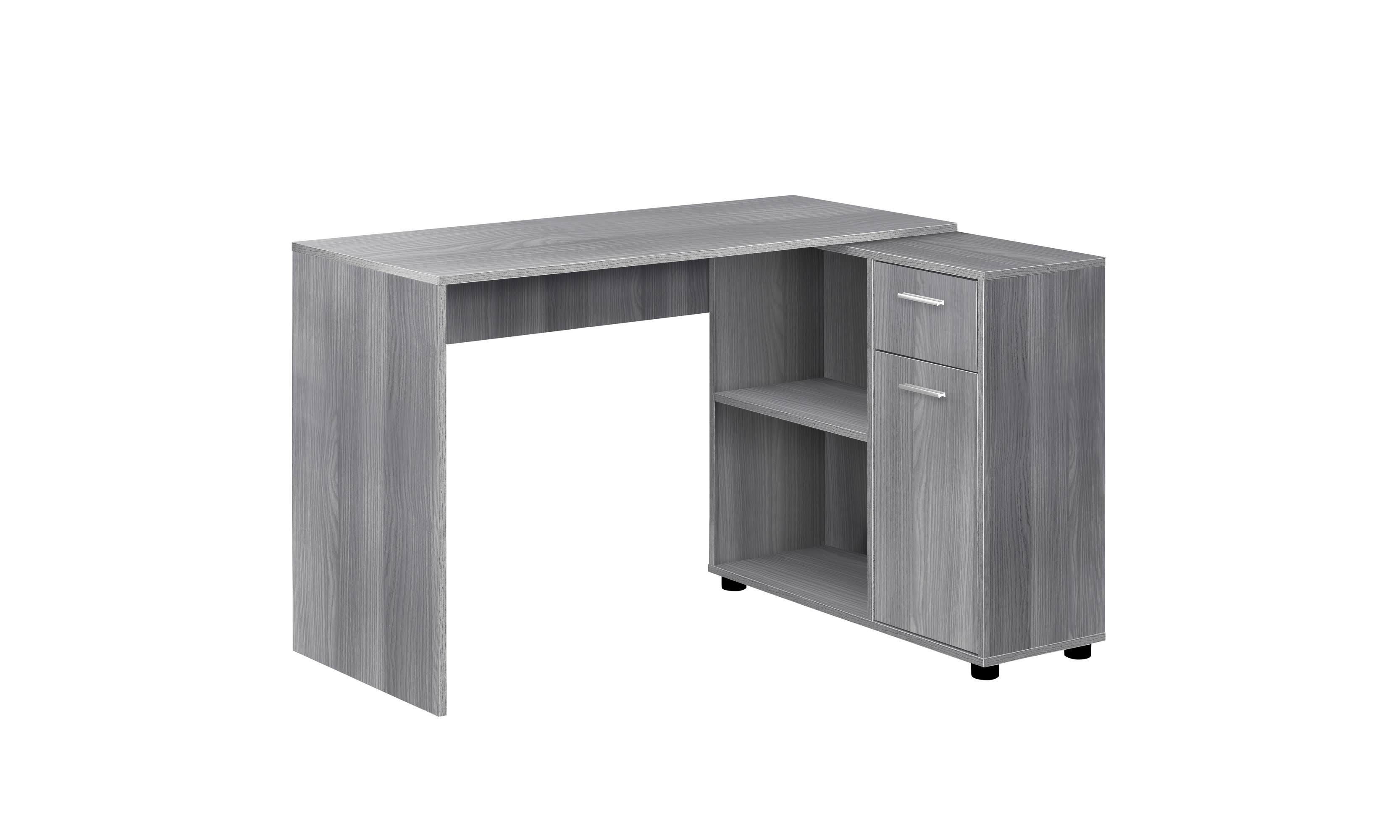 Monarch Specialties LShaped Computer Desk Storage Gray WGL1s
