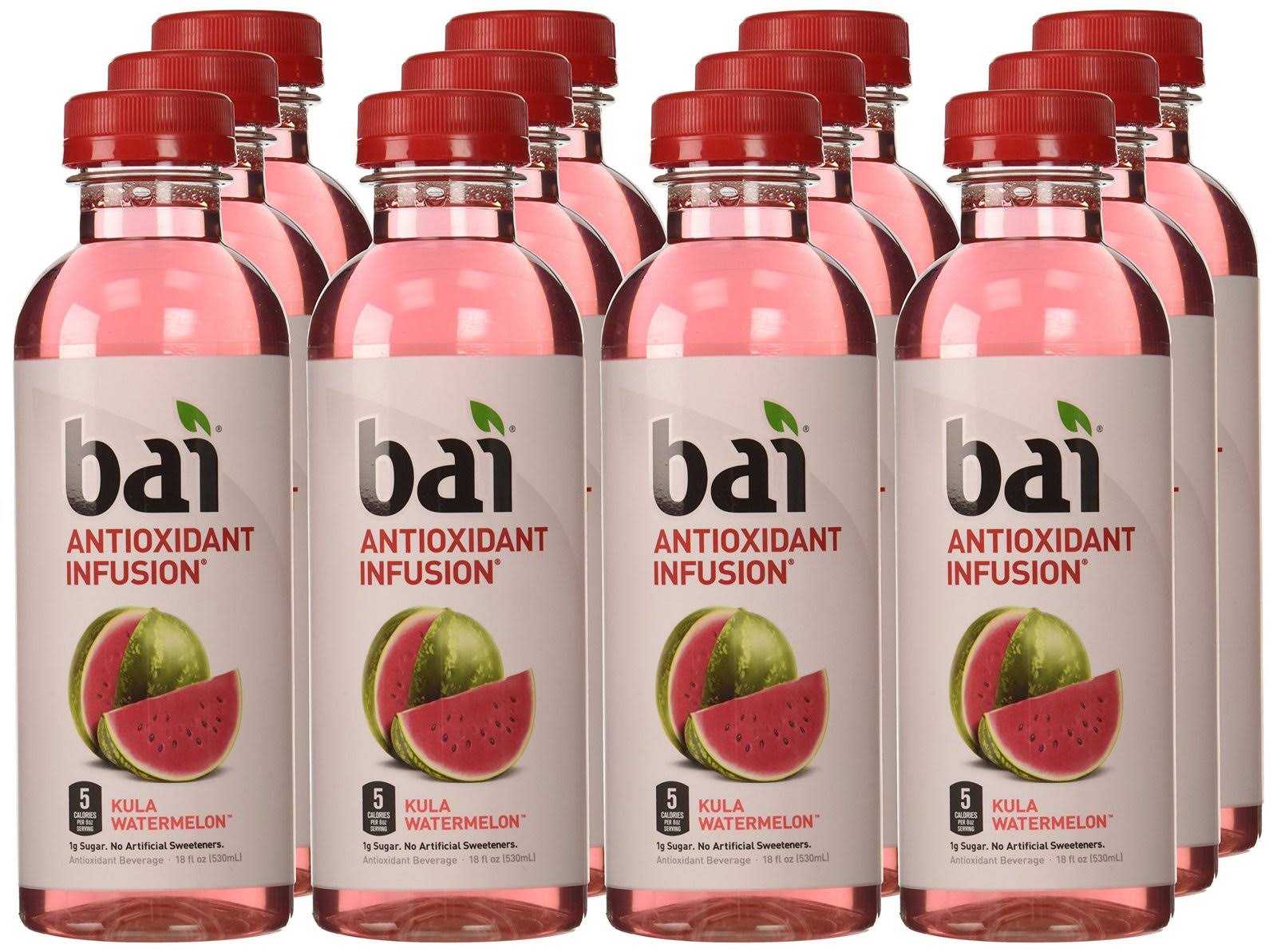 Bai Antioxidant Infused Beverage, Kula Watermelon 12 pack, 18 fl oz bottles WGL1s