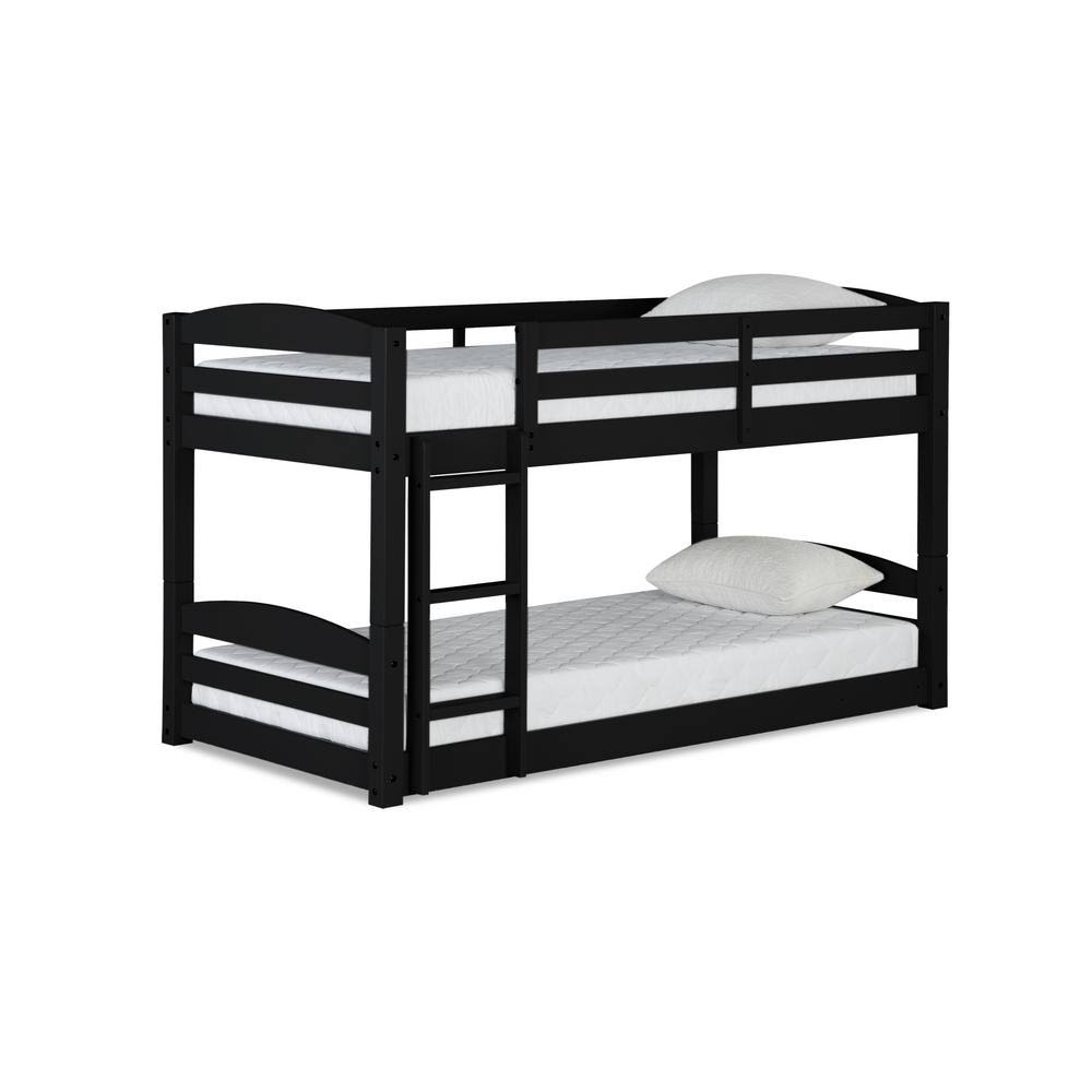 Dorel Living Noma Black Floor Twin Bunk Bed WGL1s