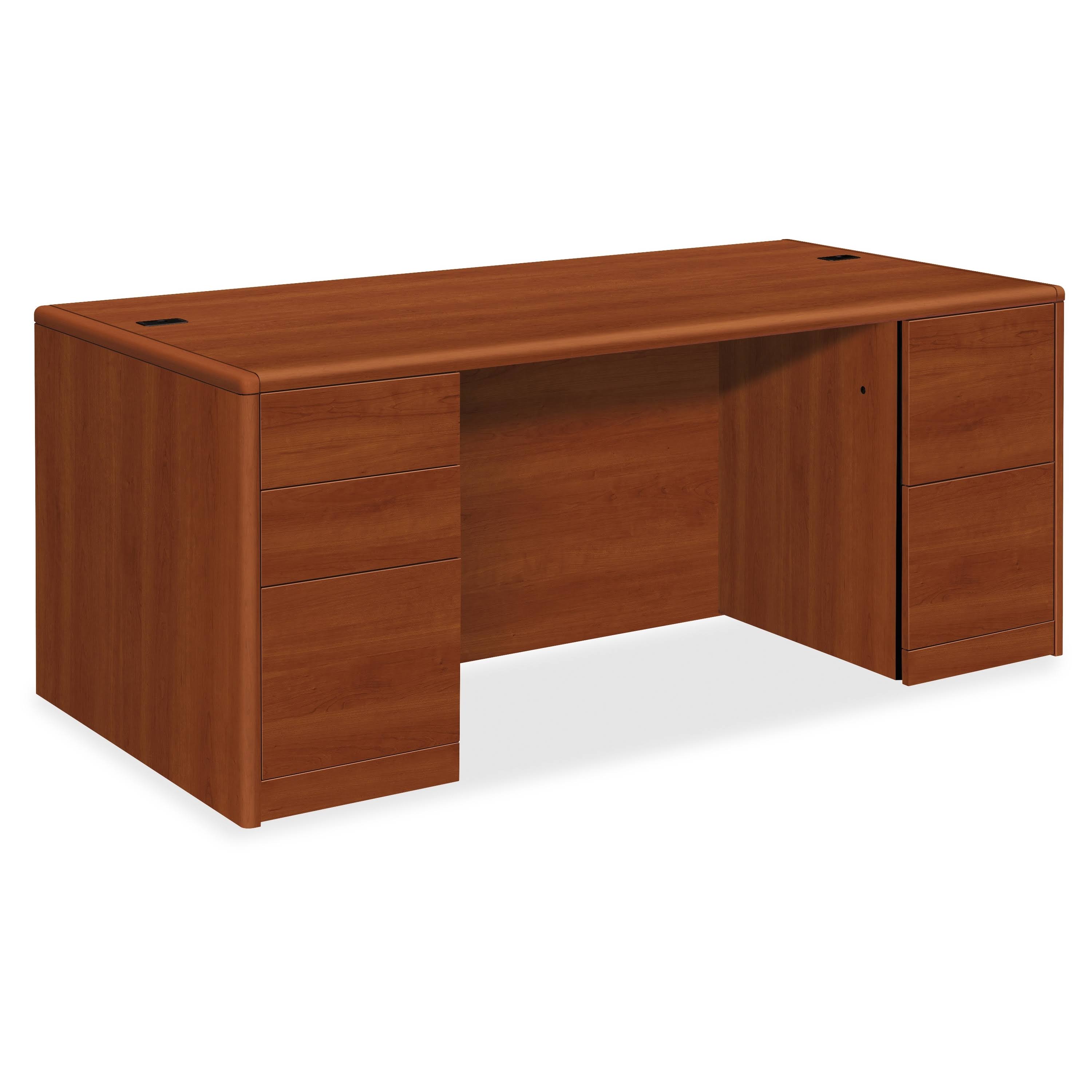 HON Double Pedestal Desk - Full Height Pedestals - Cognac - 10700 - WGL-1-s