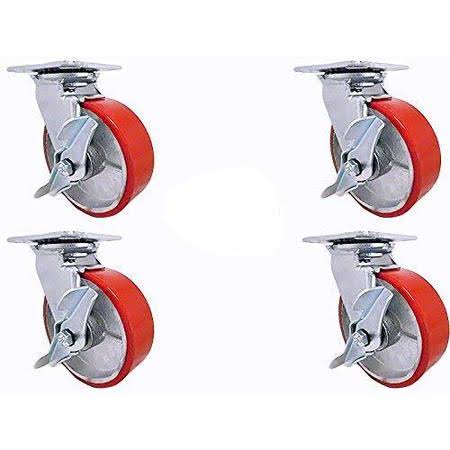 Casterhq Hd6680-01-Pci-Tlb 8 X2 Swivel Caster Set, Heavy Duty Polyure ...