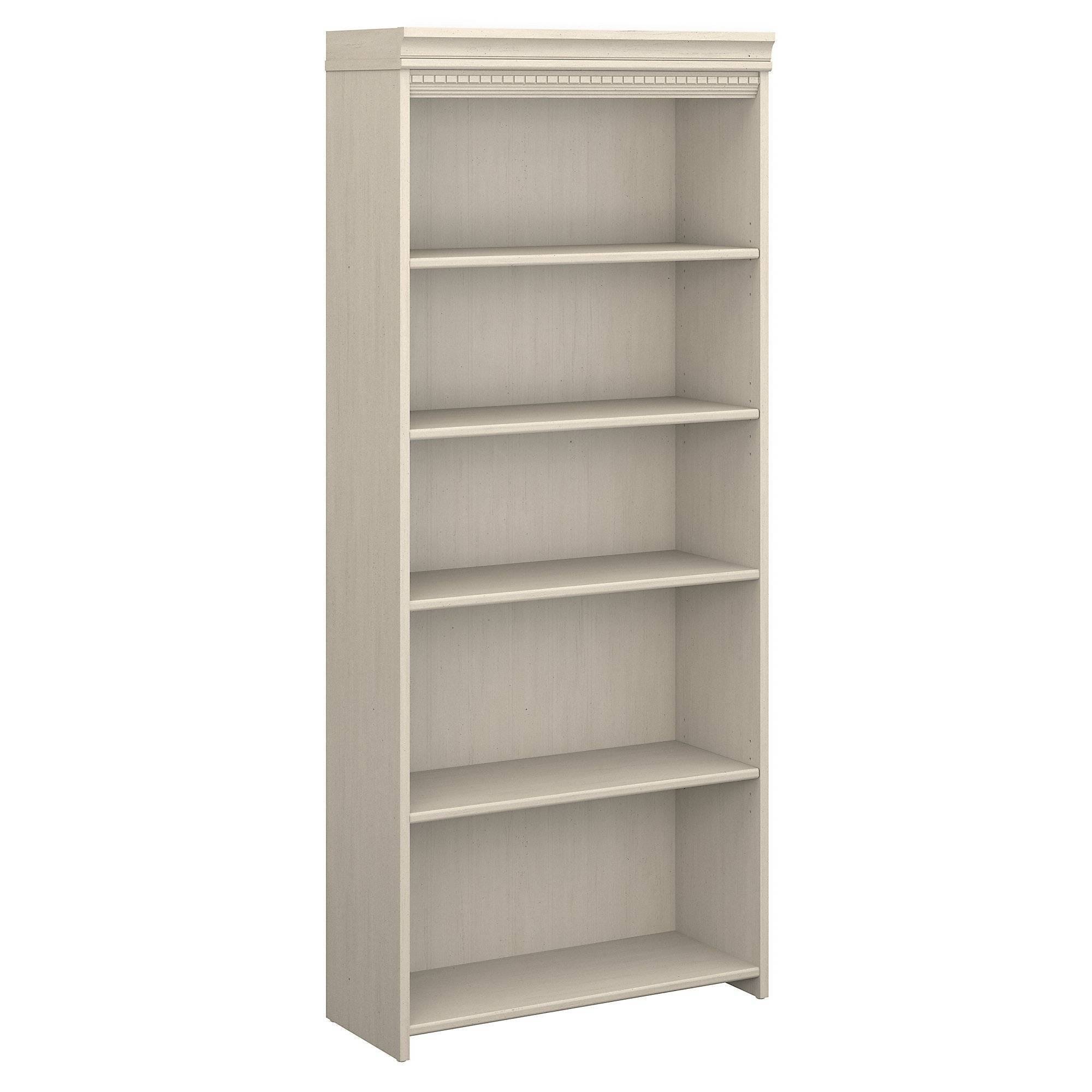 Bush Furniture Fairview Collection 5 Shelf Bookcase in Antique White