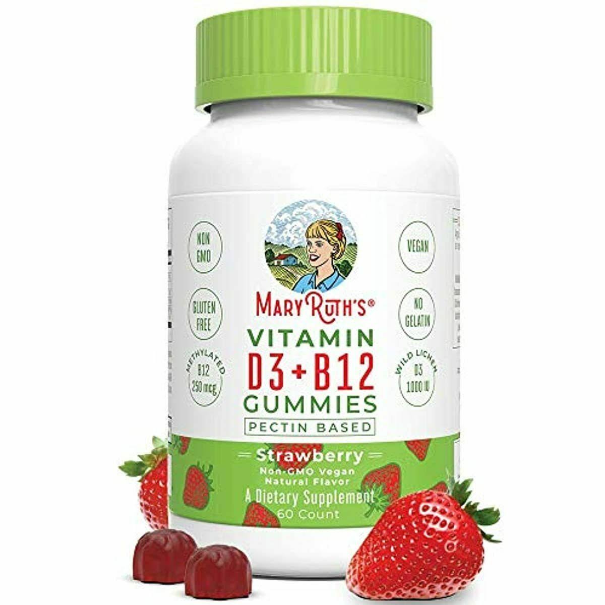 Vegan Vitamin D3+B12 Gummy (Plant-Based Gummies) By MaryRuth's - Made W ...