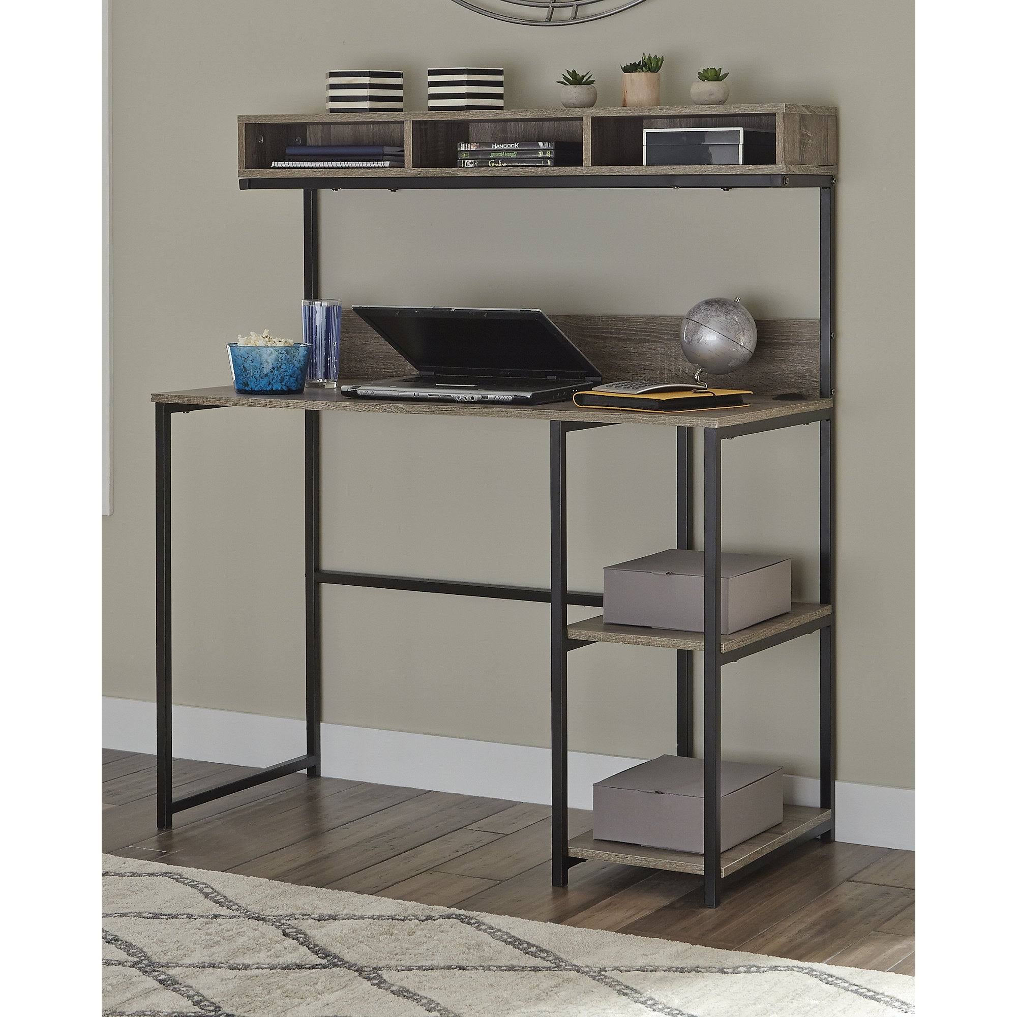 Laptop Desk with Hutch in Natural Reclaimed Wood Grey WGL1s