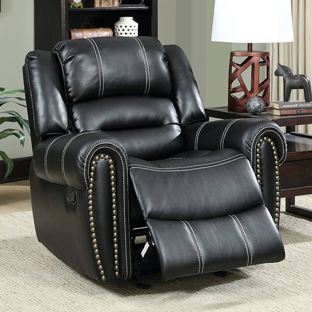 Frederick Transitional Glider Recliner Single Chair, Black Finish WGL1s