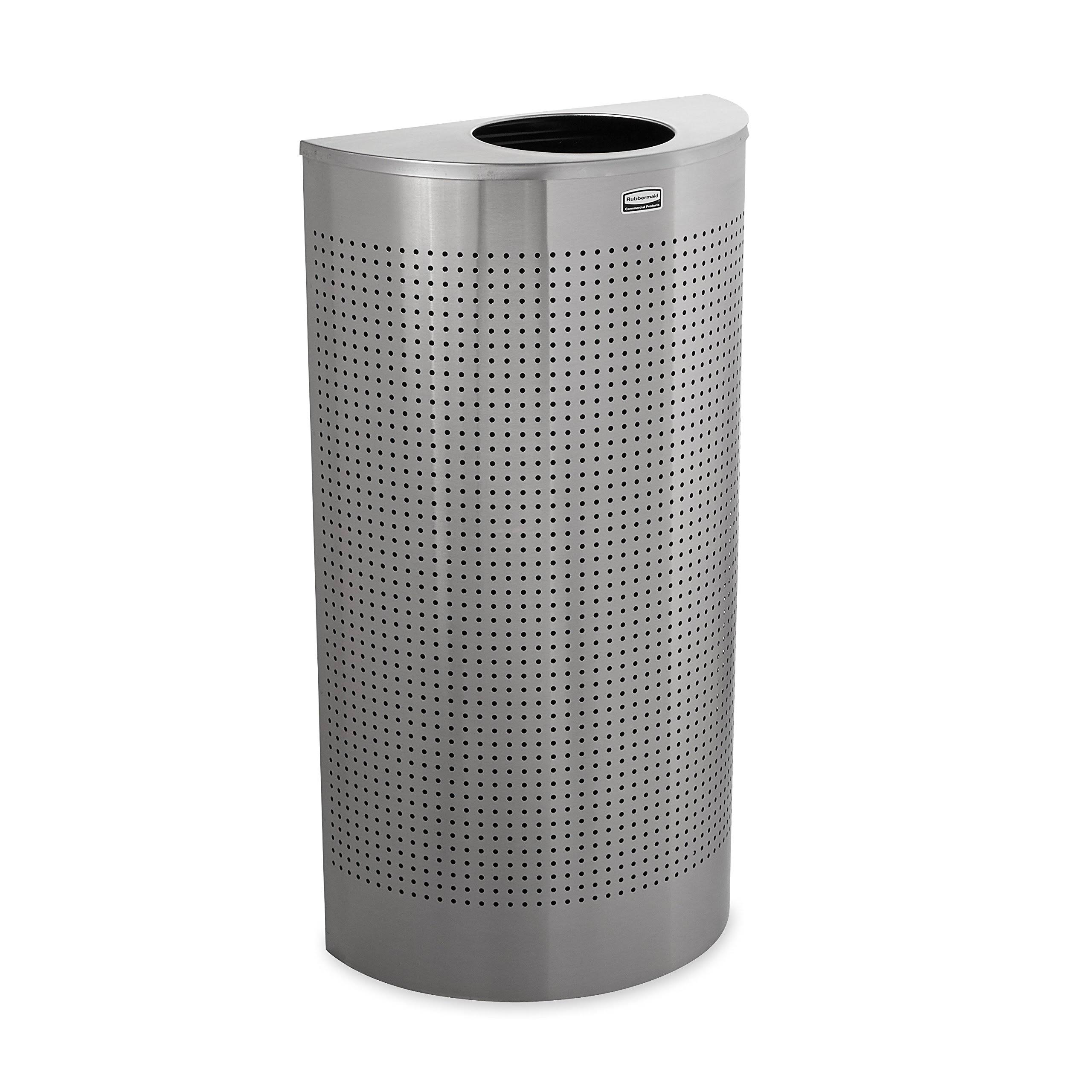 Rubbermaid FGSH12SSPL 12Gal. Trash Can Half Round Stainless Steel