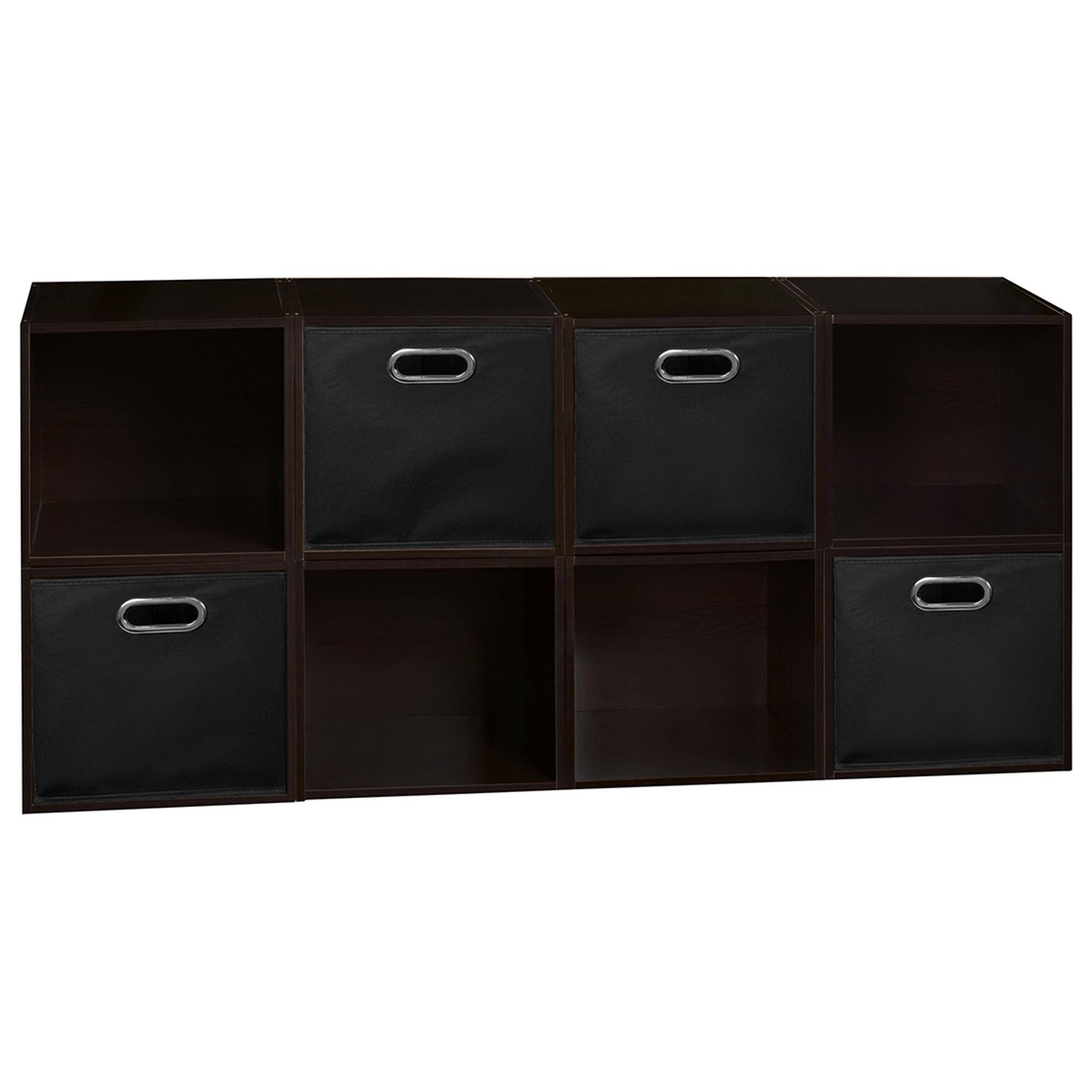Niche Cubo Storage Set 8 Cubes and 4 Canvas Bins Truffle/Black petsdu
