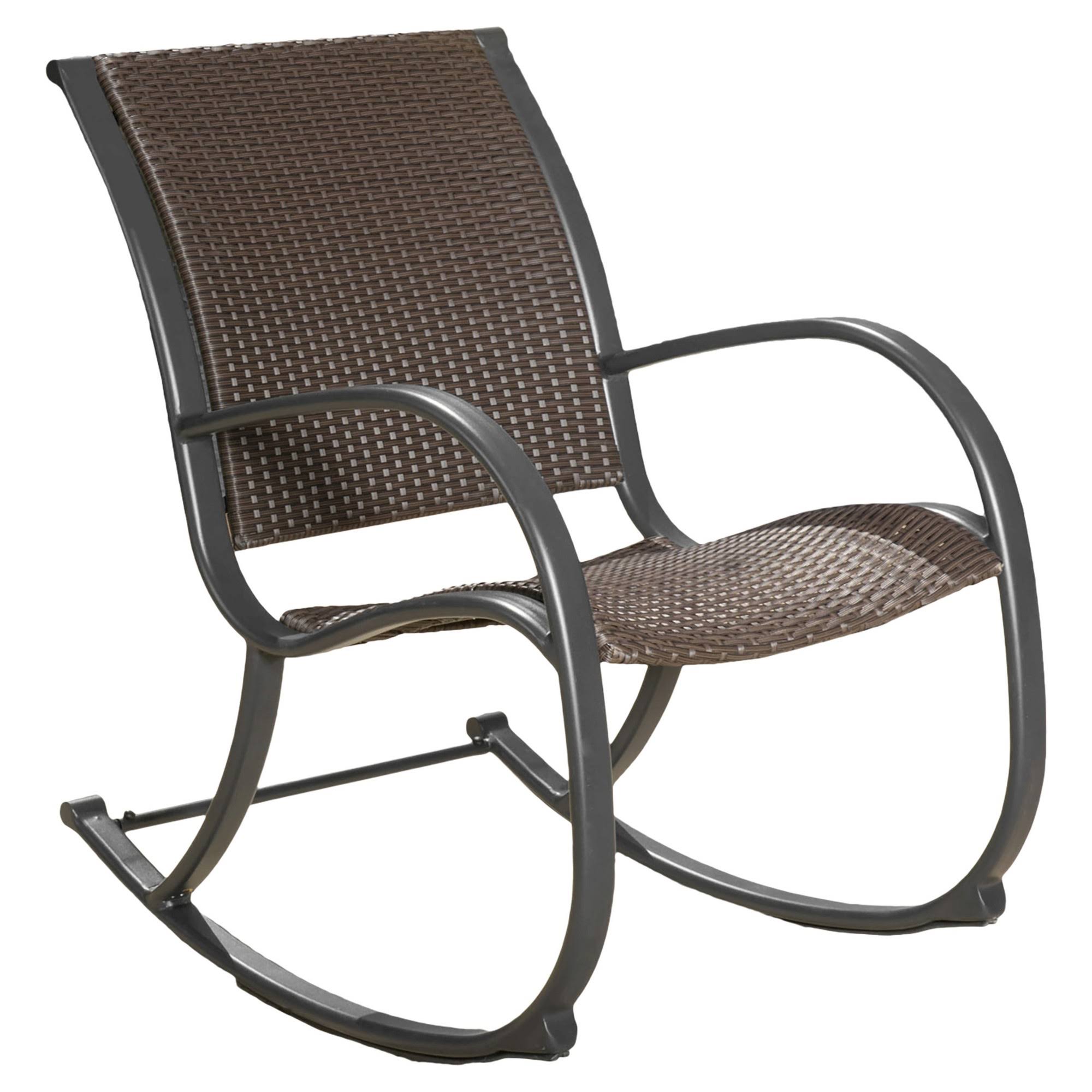 Gracie's Wicker Patio Rocking Chair Brown Christopher Knight Home