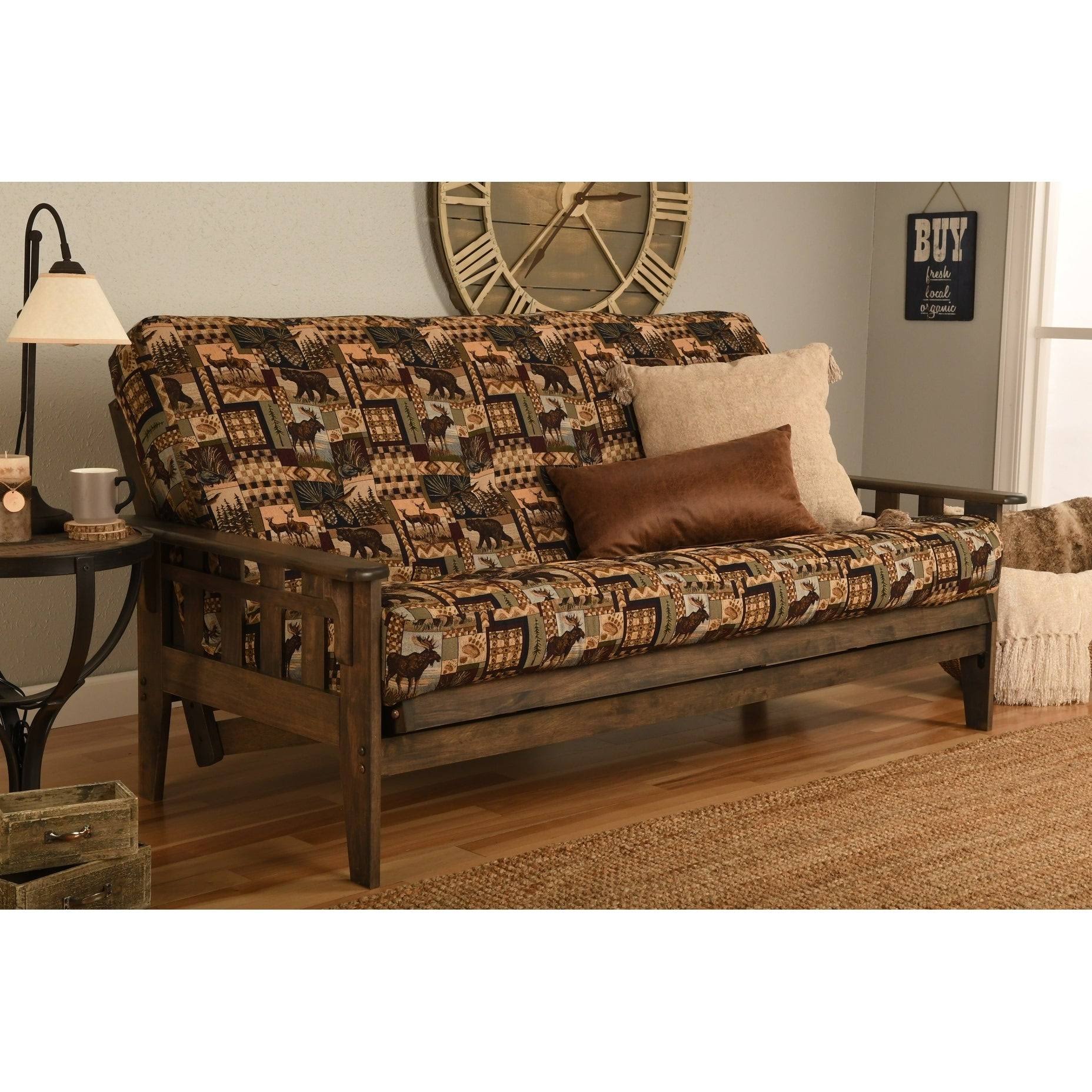 Kodiak Tucson Rustic Walnut Finish Full Futon with Peters Cabin 