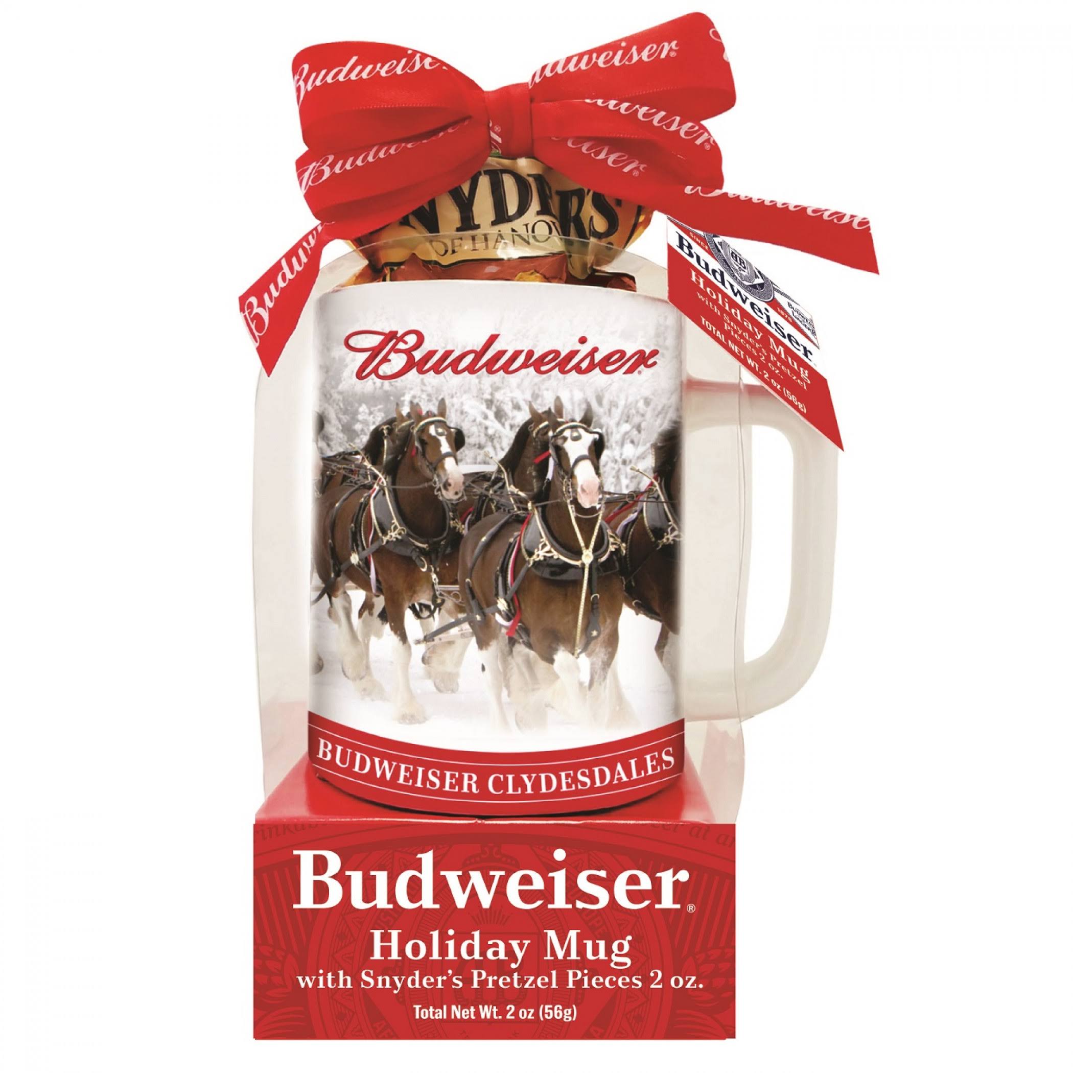 Budweiser Holiday Mug with Snyder's Pretzels WGL1s