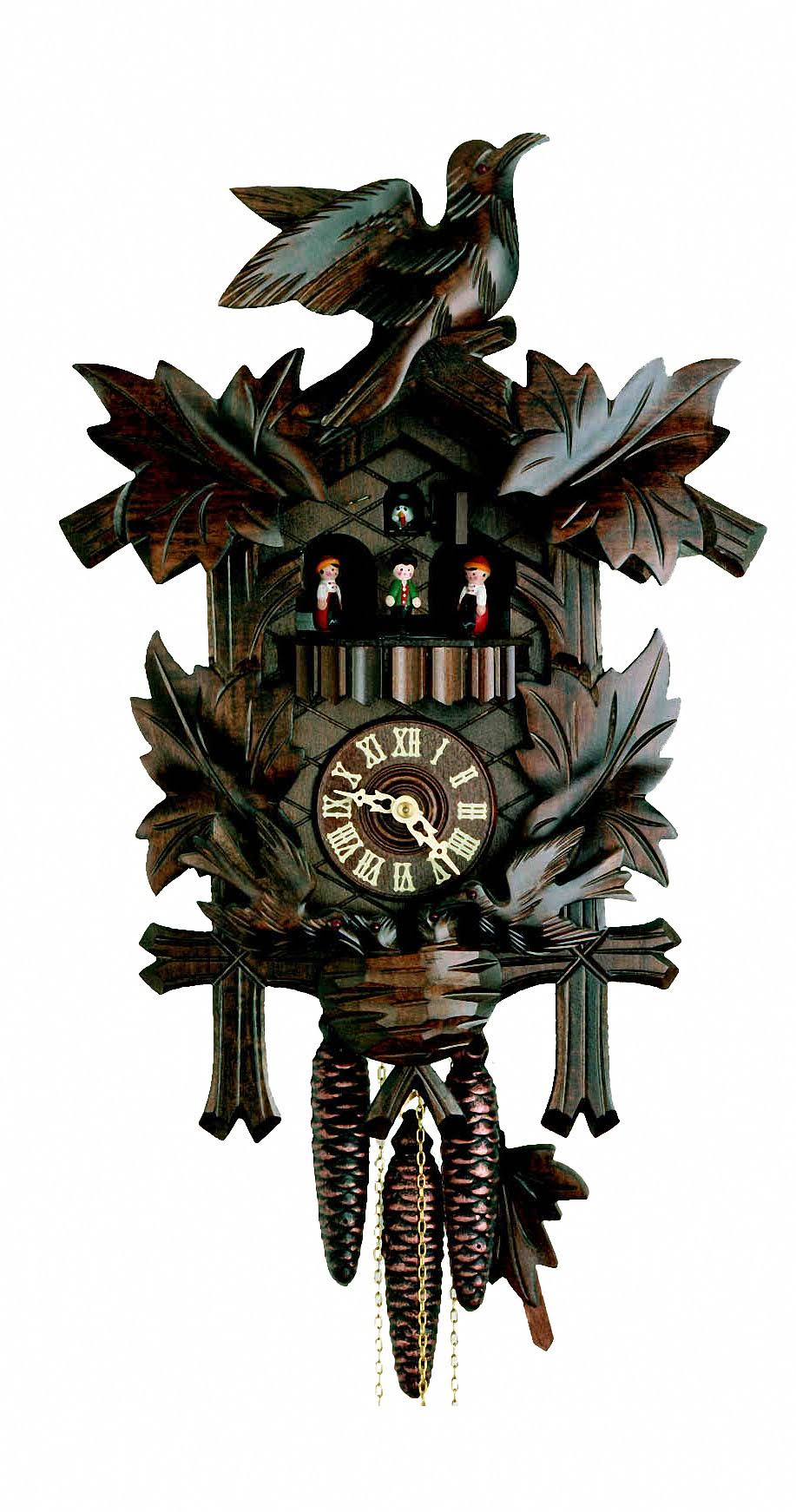 Cuckoo Clock Four Leaves, Feeding Birds, Nest WGL1s