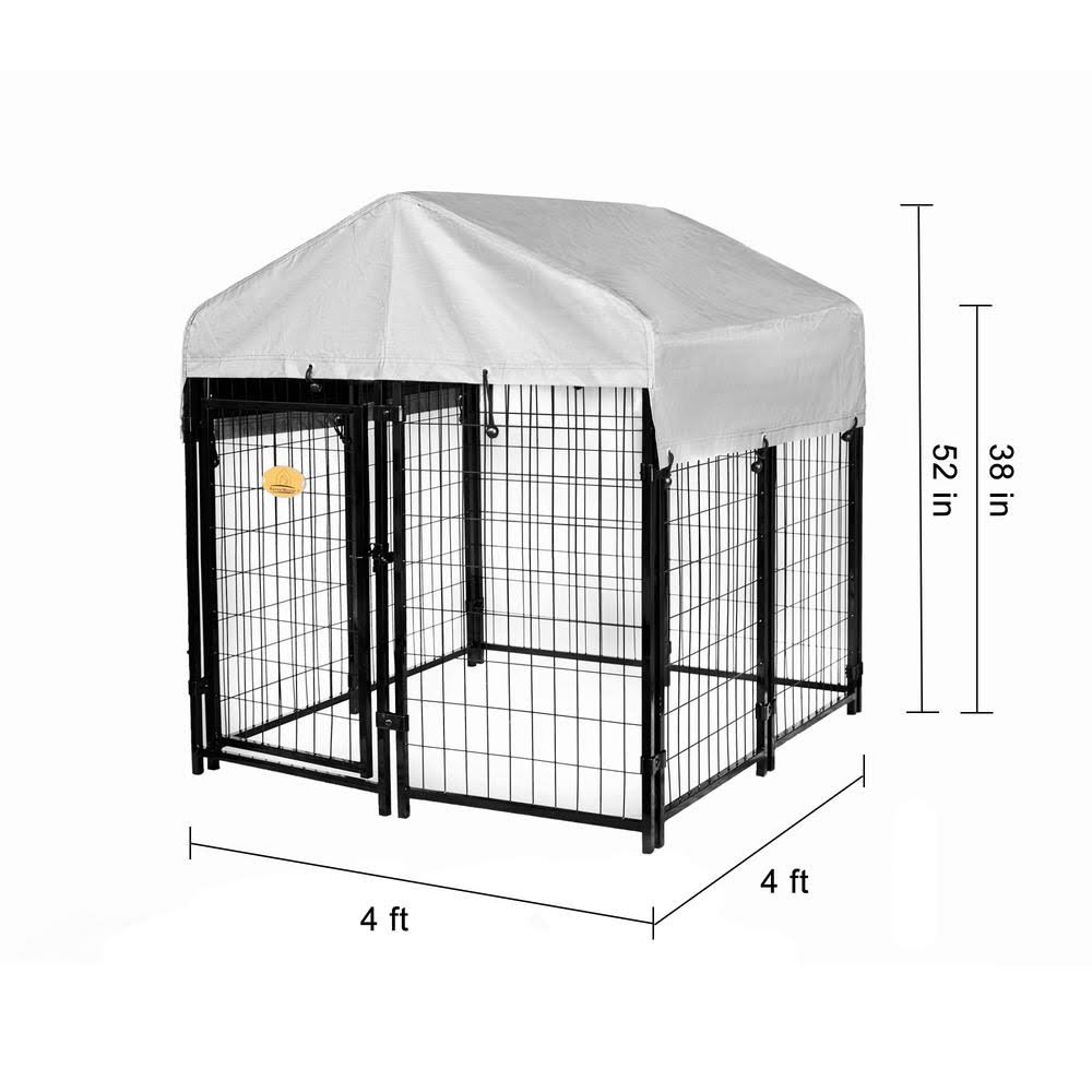 KennelMaster 52 in. x 4 ft. x 4 ft. Welded Wire Dog Fence Kennel Kit
